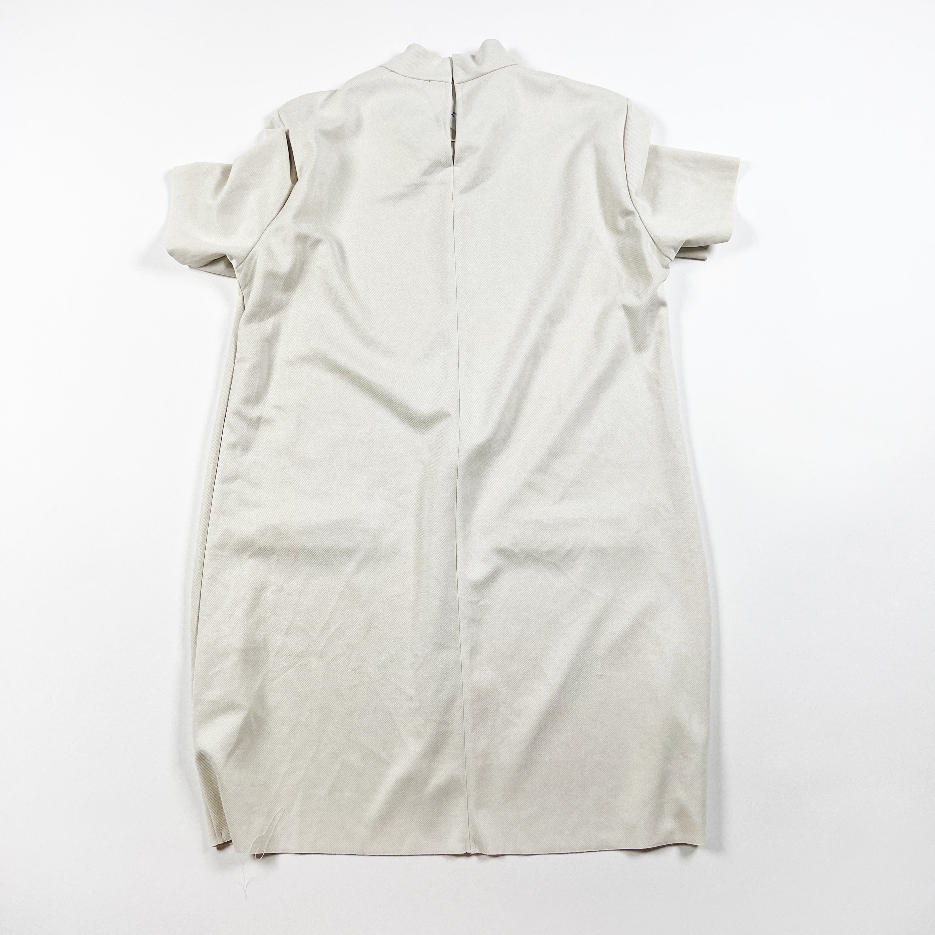 NEW Zara Faux Vegan Suede Ribbed High Neck Short Sleeve Pullover Mini Dress XL