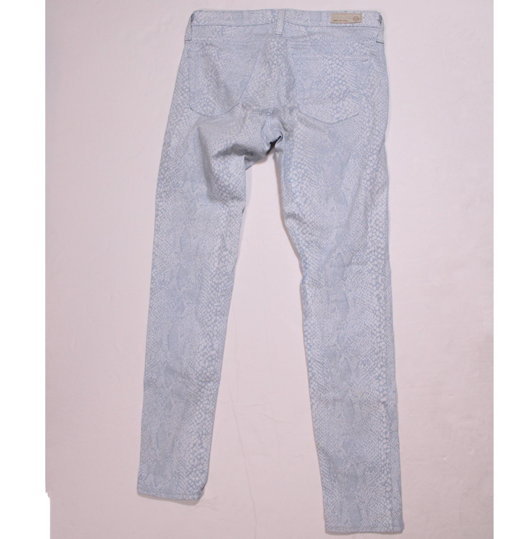 AG Adriano Goldschmied The Legging Ankle Super Skinny Python Print Jeans 27R