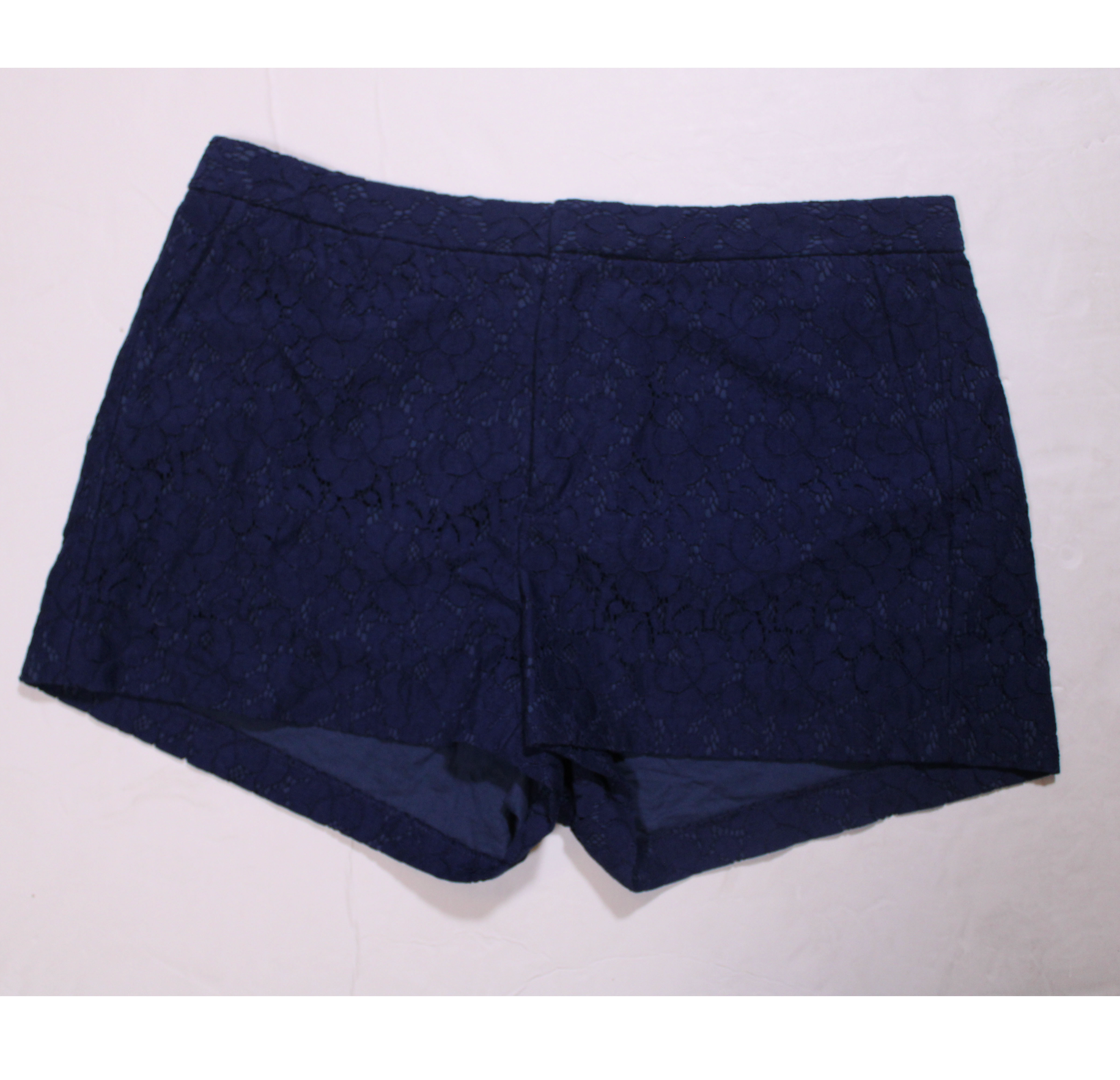 NEW Madewell Lacebloom Cotton Mid Rise Pull On Casual Navy Blue Shorts 6