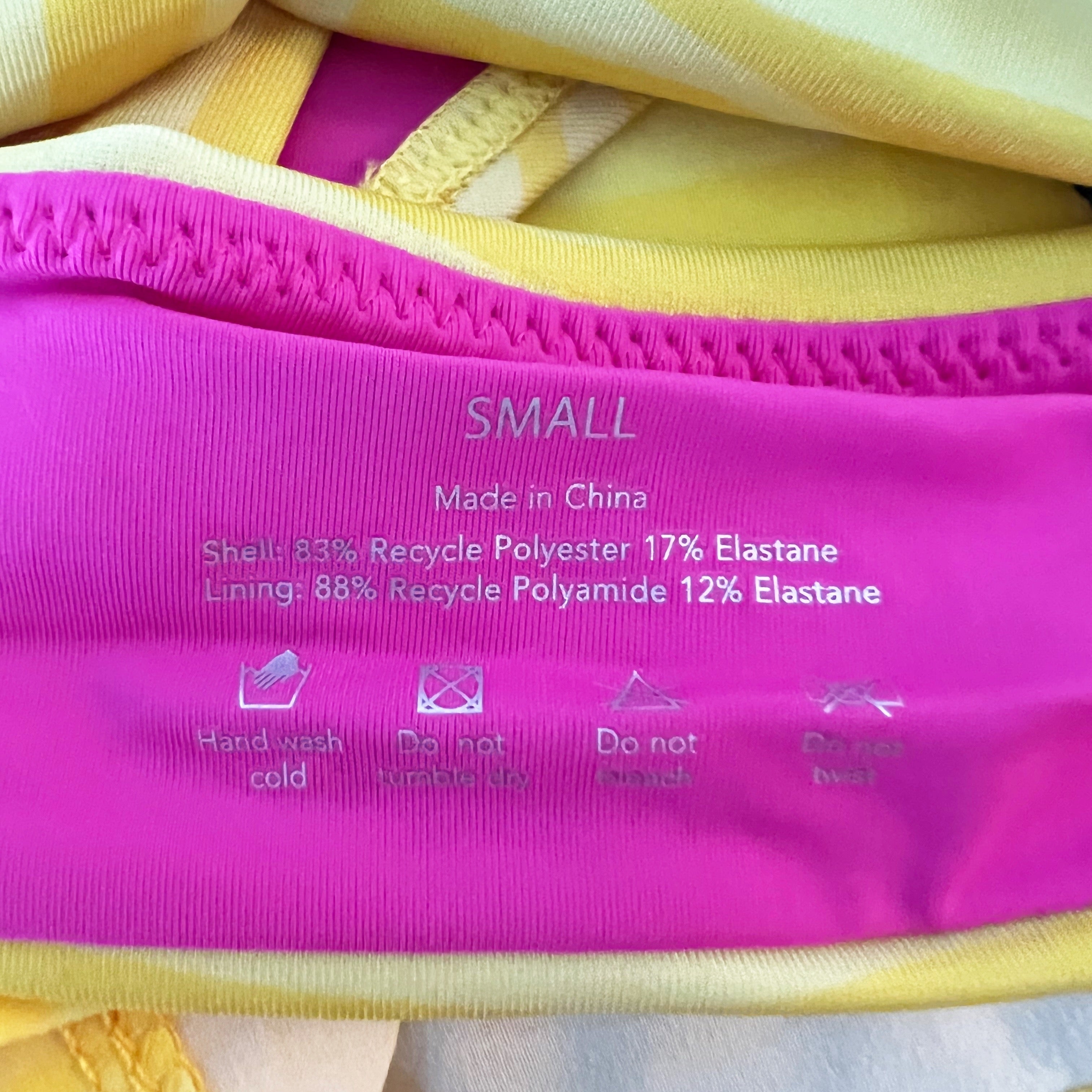 NEW Terez Electric Lemonade Geometric Print Pattern Bikini Swim Bathing Suit Top