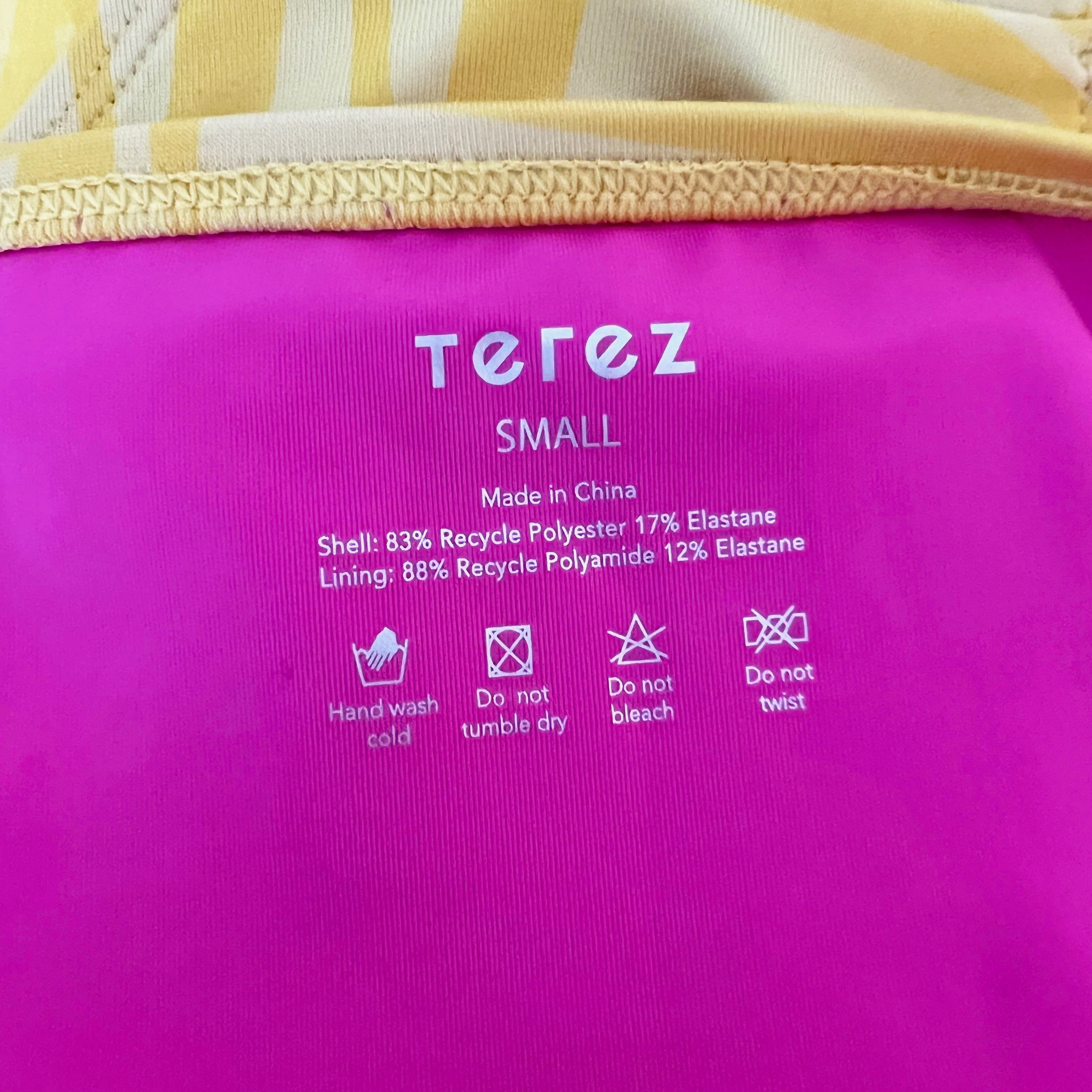 NEW Terez Electric Lemonade Yellow Full Coverage Bikini Swim Bathing Suit Bottom