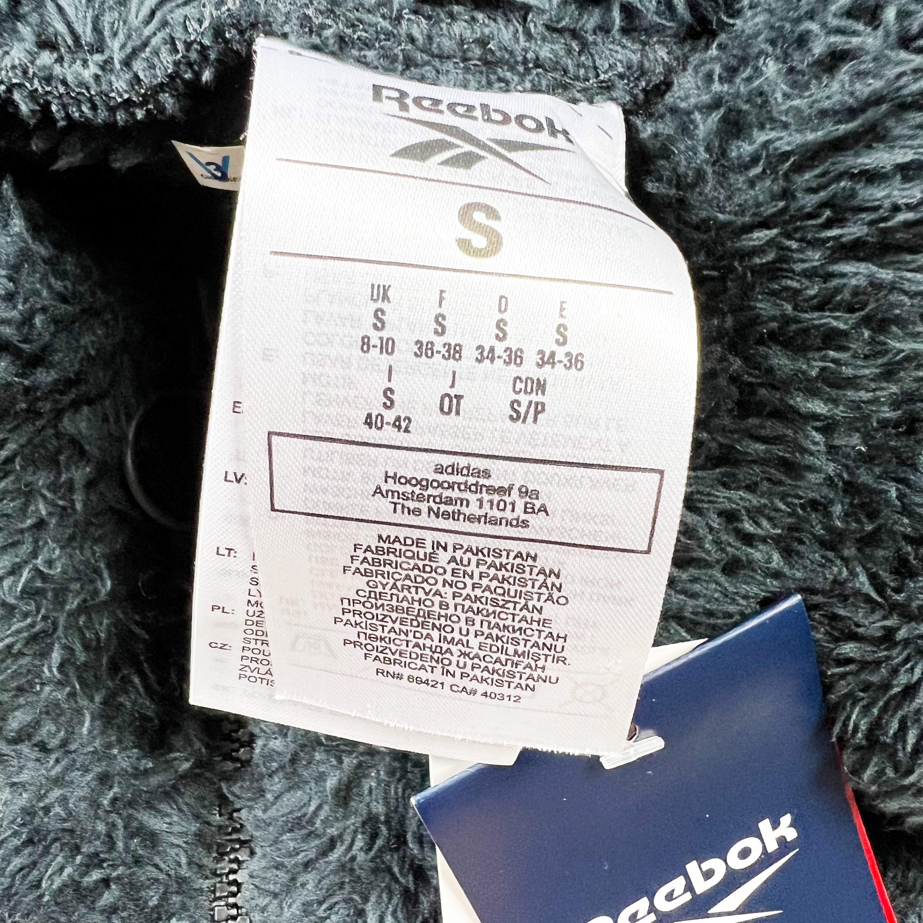 NEW Reebok Meet You There Cozy Pack Teddy Fleece Quarter Zip Pullover Sweater S