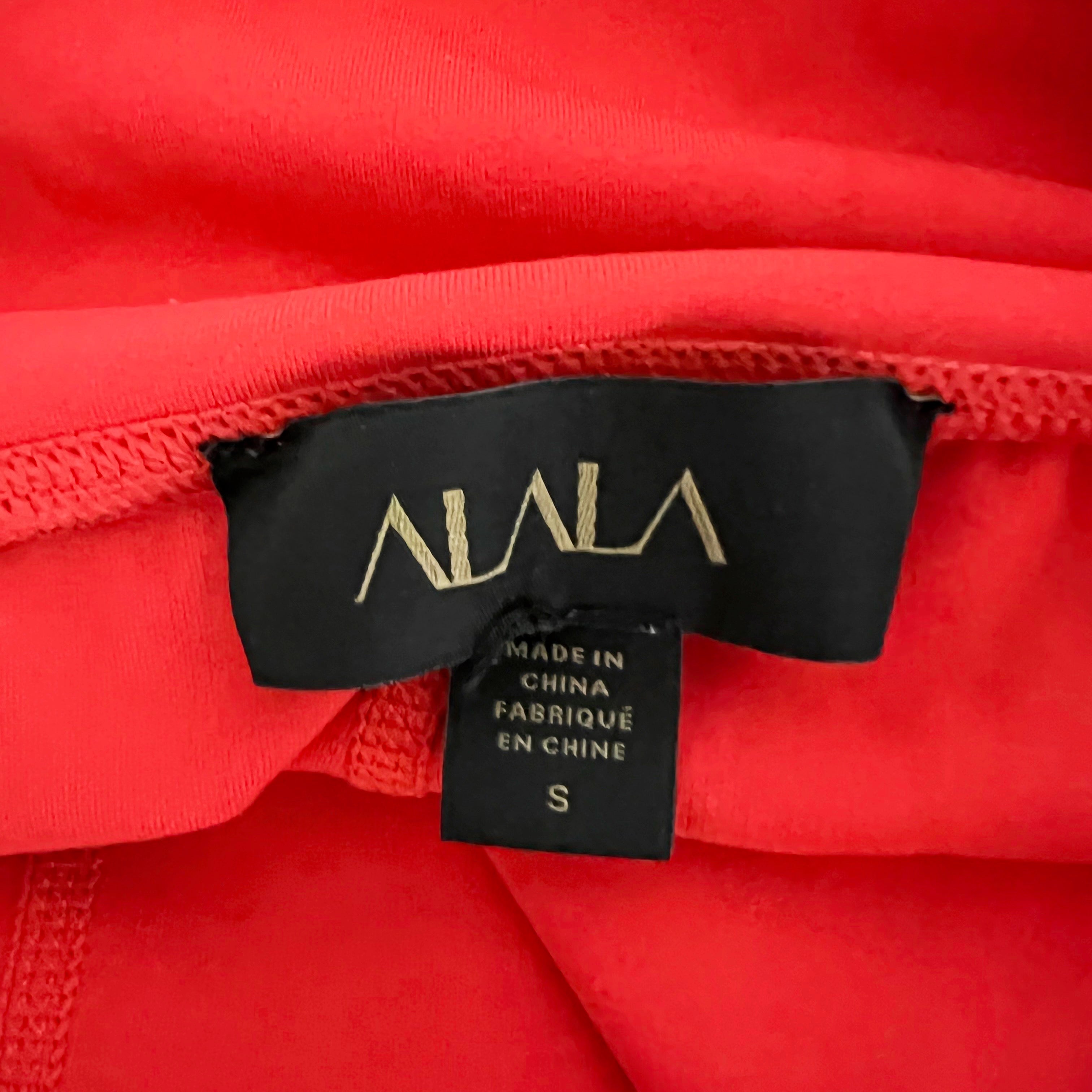 Alala Vamp Crop High Rise Athletic Work Out Tight Leggings Solid Red Small