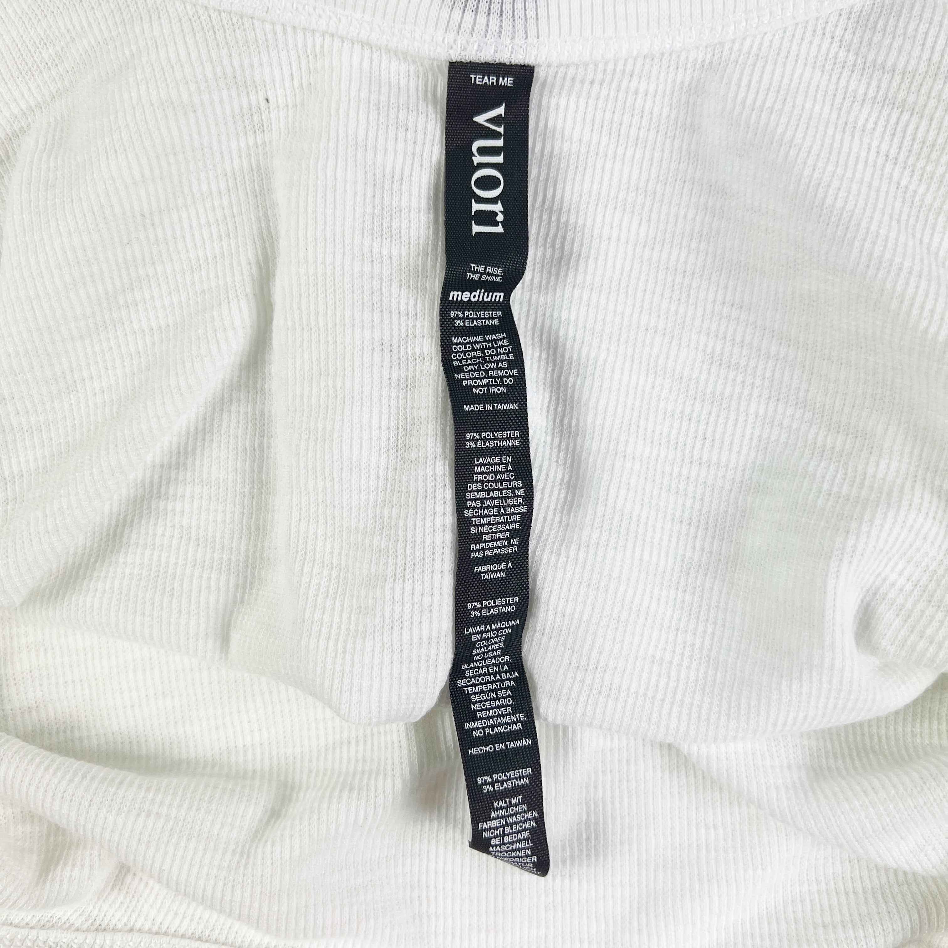 NEW Vuori Sunrise Crop Scoop Neck Ribbed Knit Sleeveless Tank Top White Medium