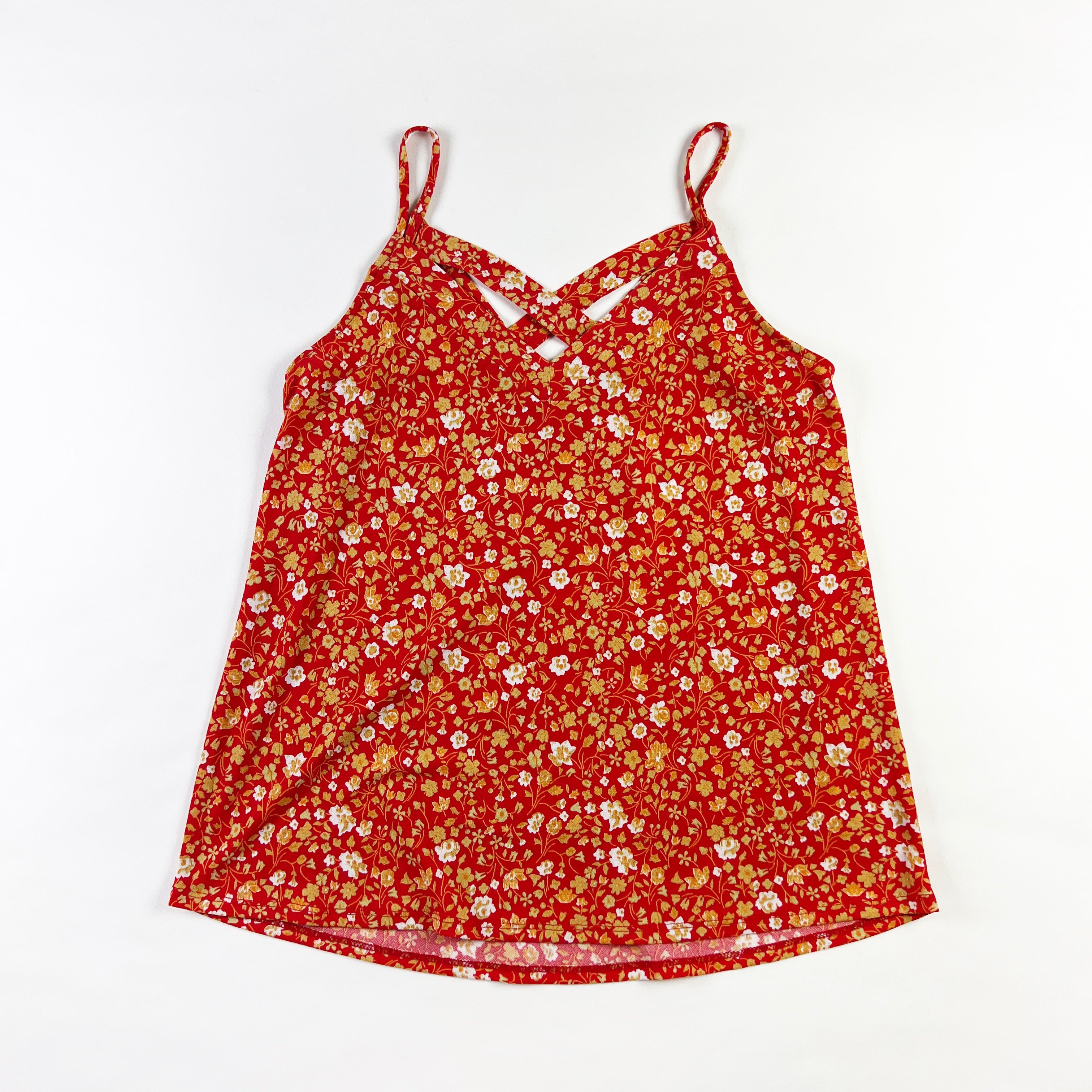 NEW Gilli Ditsy Micro Floral Flower Print Pattern Stretch Cami Tank Top Shirt S