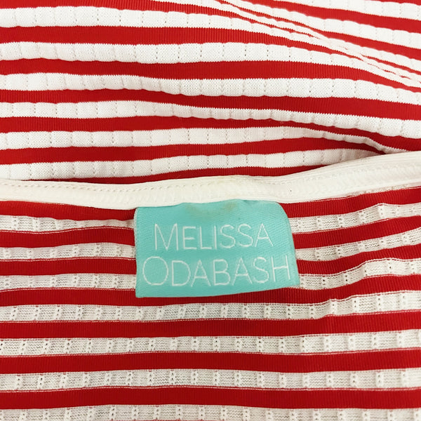 Melissa Odabash Cali Red Nautical Stripe Bikini Swim Bathing Suit Top Shirt 6