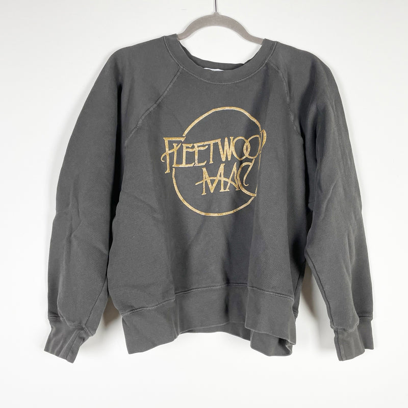 Daydreamer Fleetwood Mac Circle Logo Raglan Crew Neck Fleece Lined Sweatshirt M