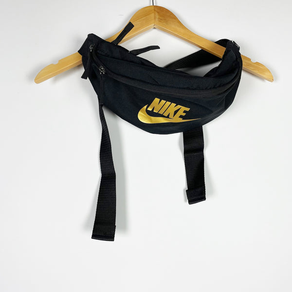 Nike Air Unisex Heritage Hip Pack Fanny Pack Shoulder Waist Bag Purse Black Gold