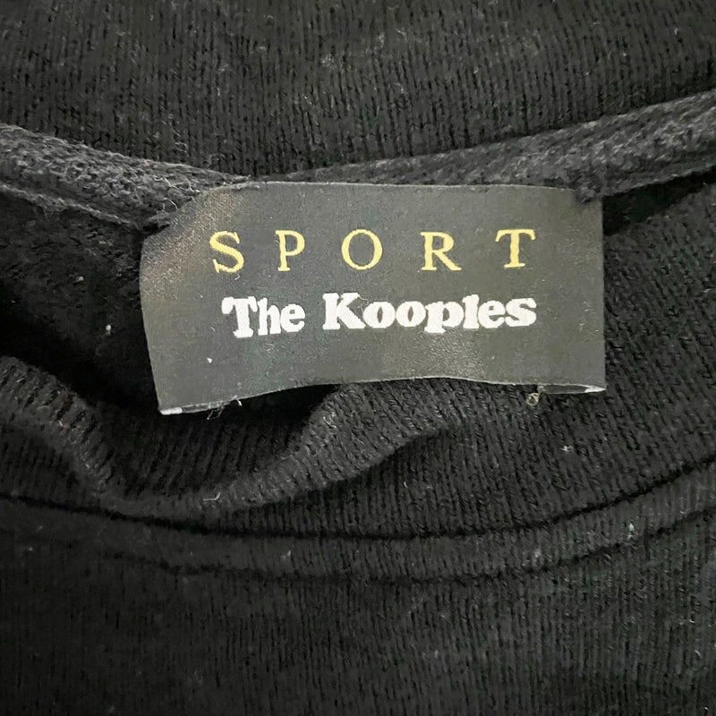 The Kooples Sport Sweet Fleece Lace Cotton Knit Blend Pullover Sweater Black L