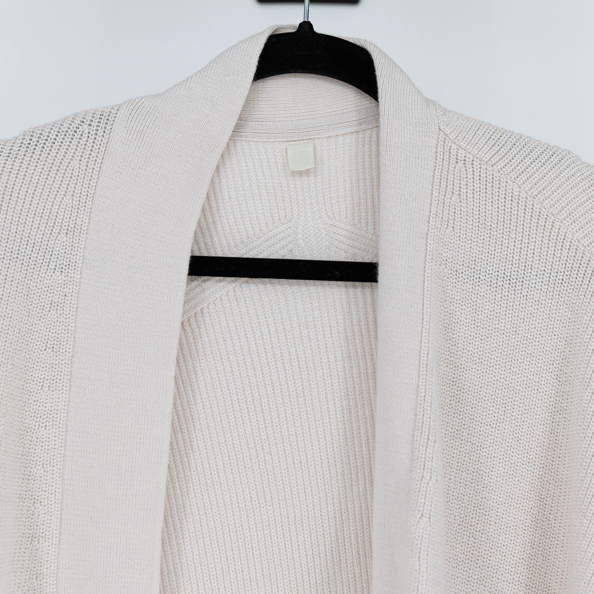 Lululemon Women's Merino Wool Blend Ribbed Long Wrap Sweater Cardigan Bone 16