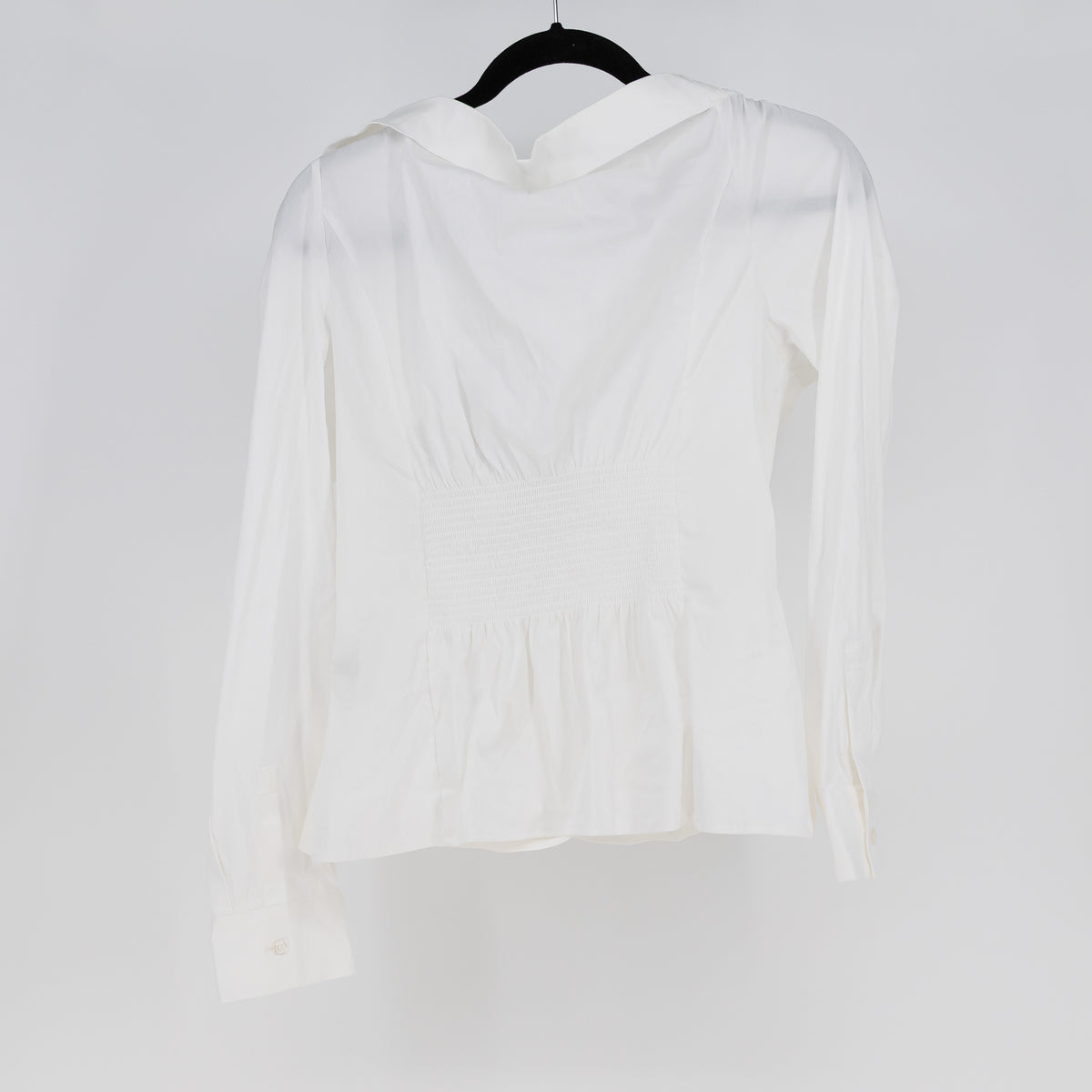 NEW White House Black Market Long Sleeve Off The Shoulder Surplice Cotton Blouse