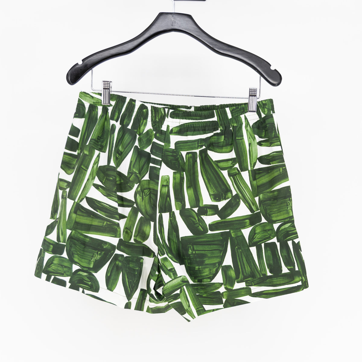 NEW Banana Republic Women's Geometric Print Pattern Pull On Mini Shorts Green M