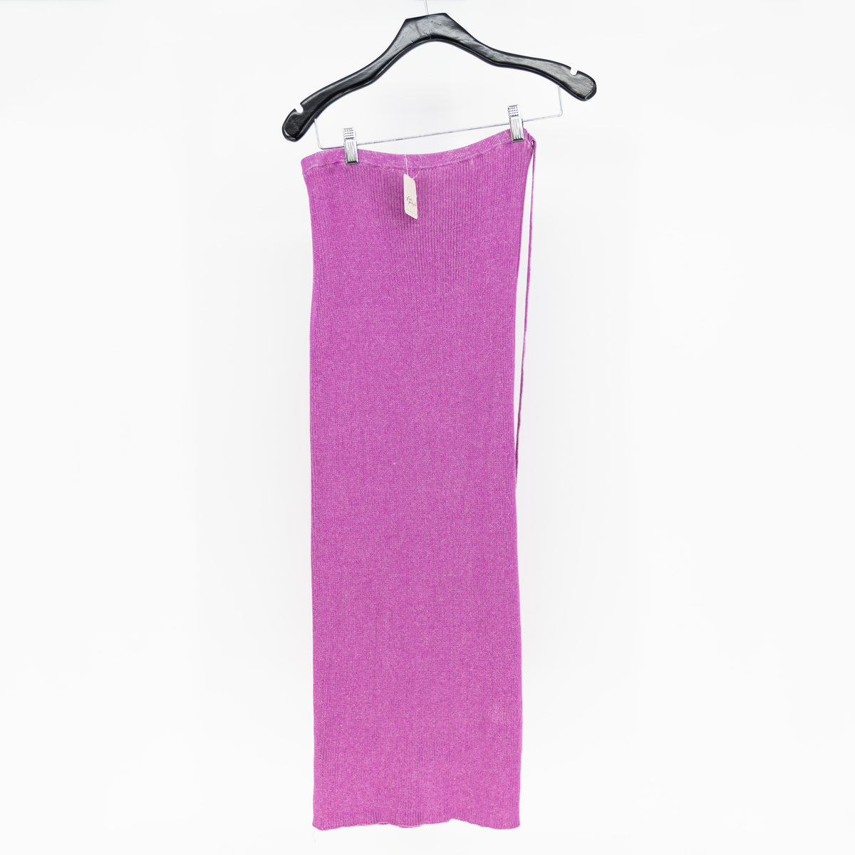 NEW Free People Borderline Cotton Blend Ribbed Knit Stretch Wrap Skirt Orchid L