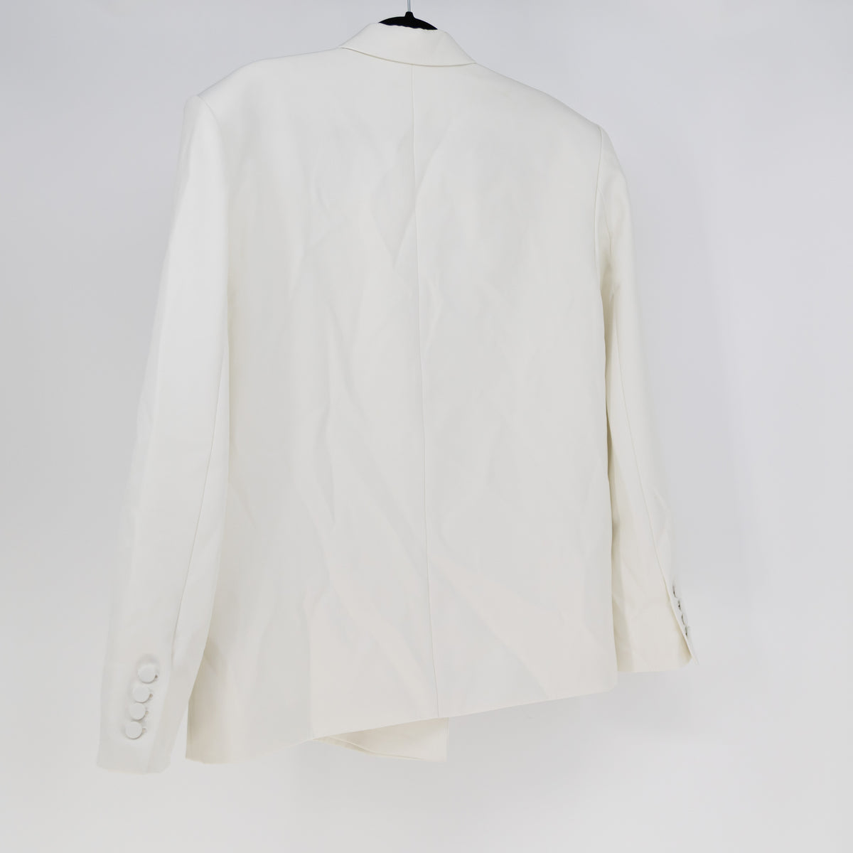 NEW The Frankie Shop Zia Covered Buttons Double Breasted Blazer Jacket White M/L