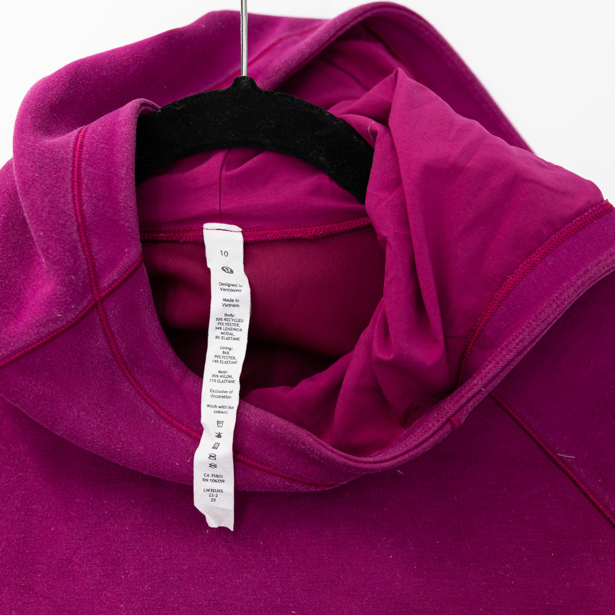 Lululemon AirWrap Modal Pullover Hoodie Sweater Sweatshirt Magenta Purple 10