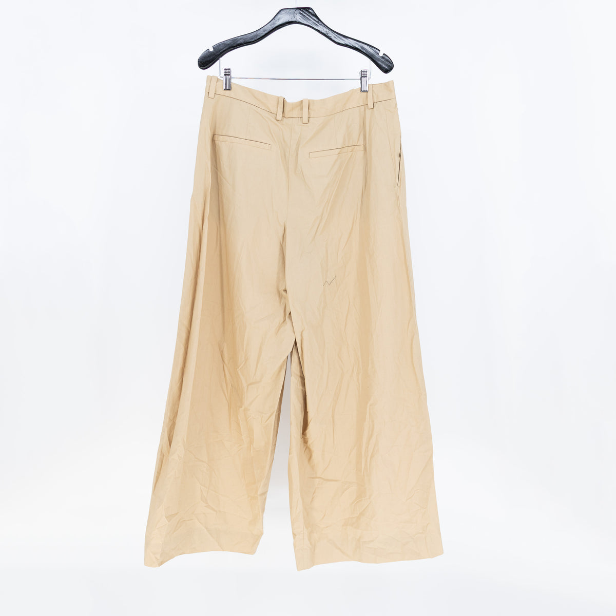 NEW COS Asymmetric Draped Waist Cotton Poplin Straight Leg Khaki Pants 14