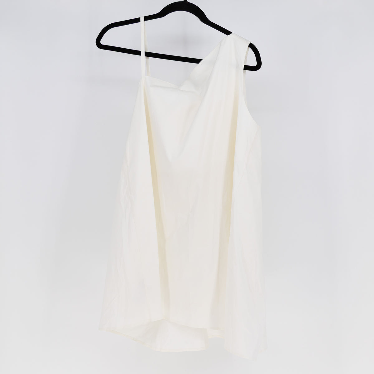 NEW COS Women's Cotton Poplin Asymmetric Strap Mini Dress White 12&nbsp;