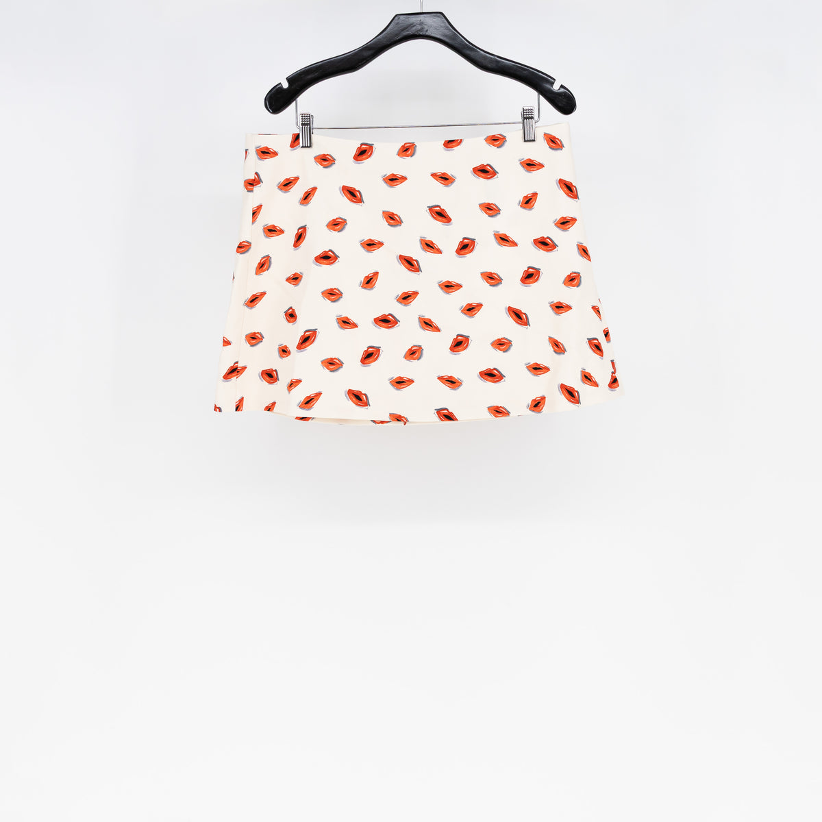 Zara Women's Crepe Kiss Lip Lipstick Flirty Print Pattern Mini Skirt XL
