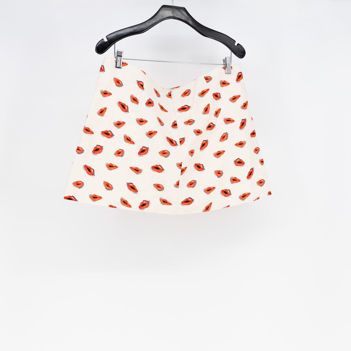 Zara Women's Crepe Kiss Lip Lipstick Flirty Print Pattern Mini Skirt XL