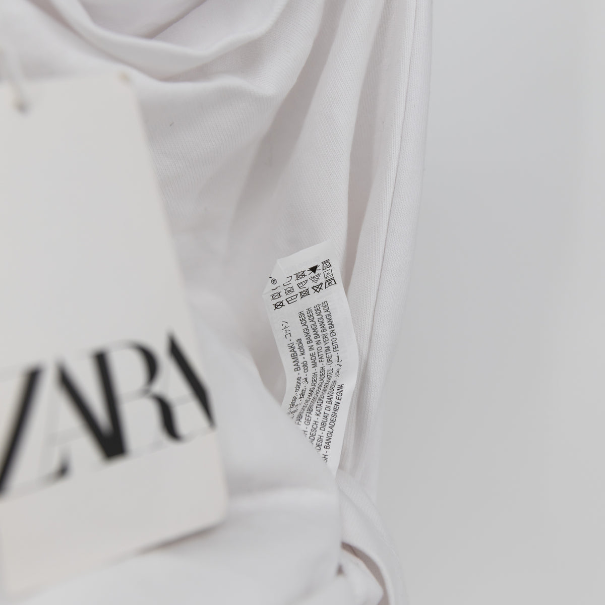 NEW Zara Women's Cotton Asymmetric One Shoulder Tee Shirt Solid White Medium