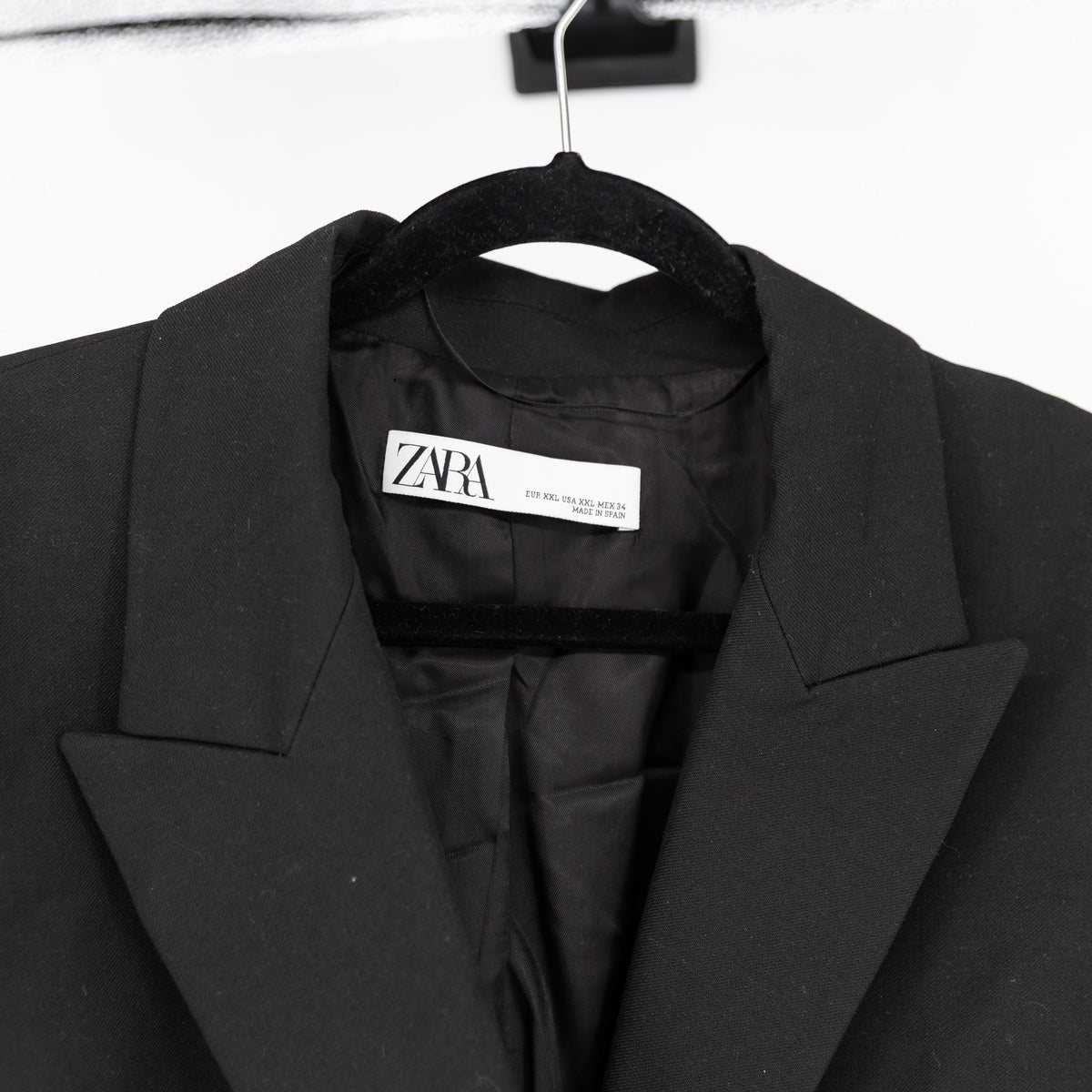 Zara Women's Gold Button Double Breasted Structured Blazer Jacket Black XXL
