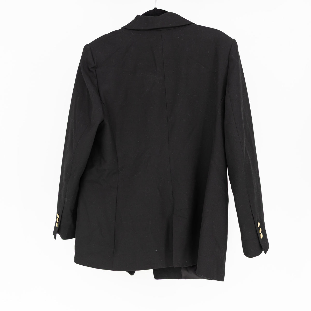 Zara Women's Gold Button Double Breasted Structured Blazer Jacket Black XXL