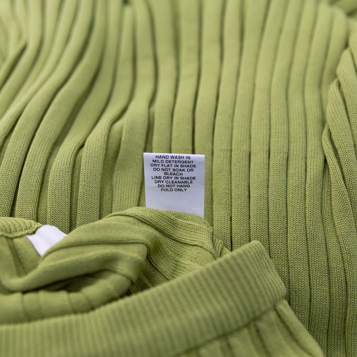 Dissh Ribbed Knit Stretch Pull On Slit Straight Midi Skirt Green XXL