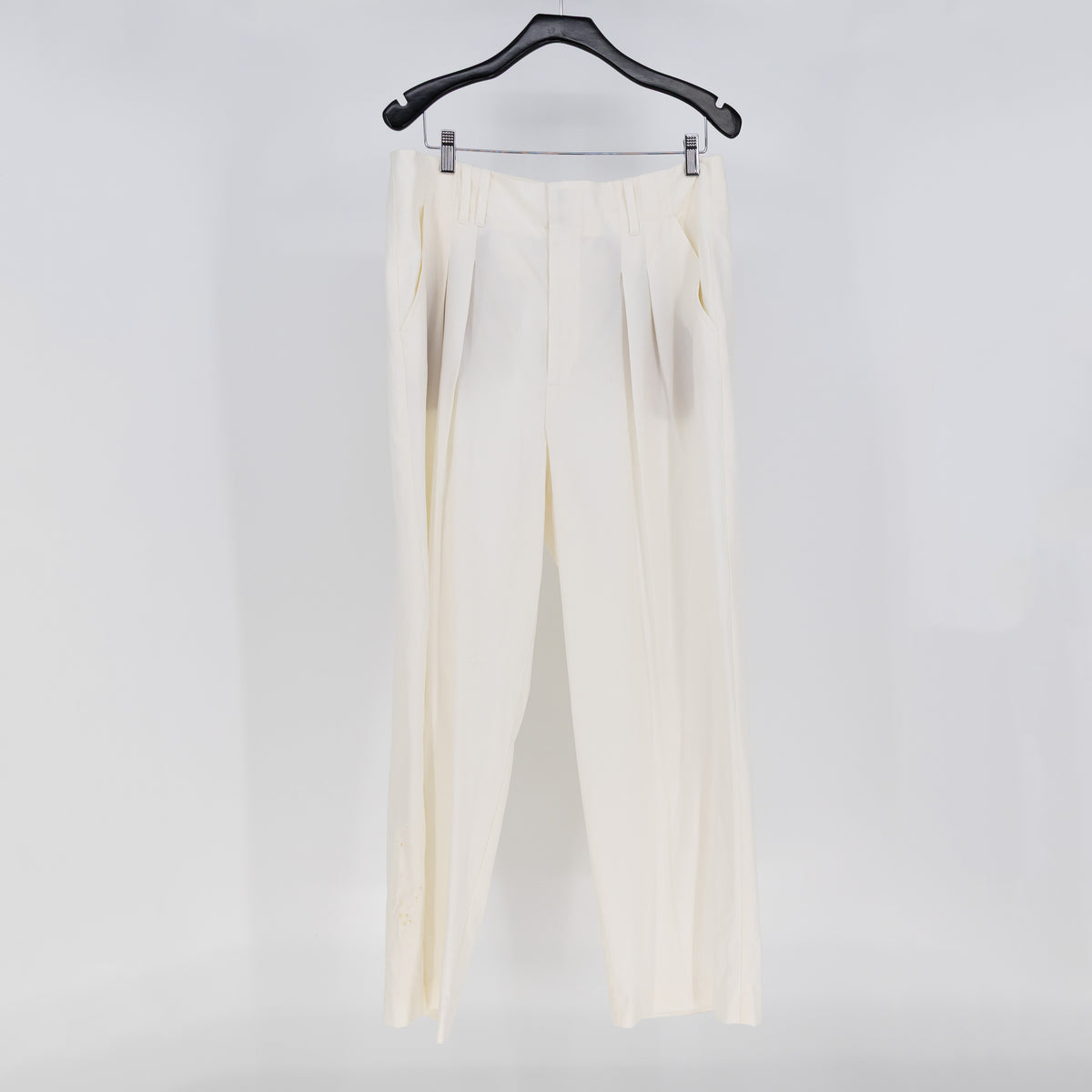 NEW Spoon Double Pleated Straight Leg Mid Rise Trouser Pants Gardenia White 12