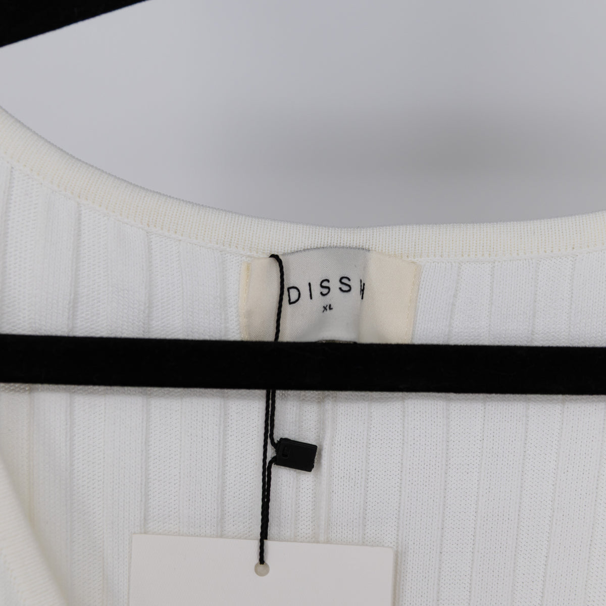 NEW DISSH Reign White Sleeved Knit Stretch Sweater Midi Dress Off White XL