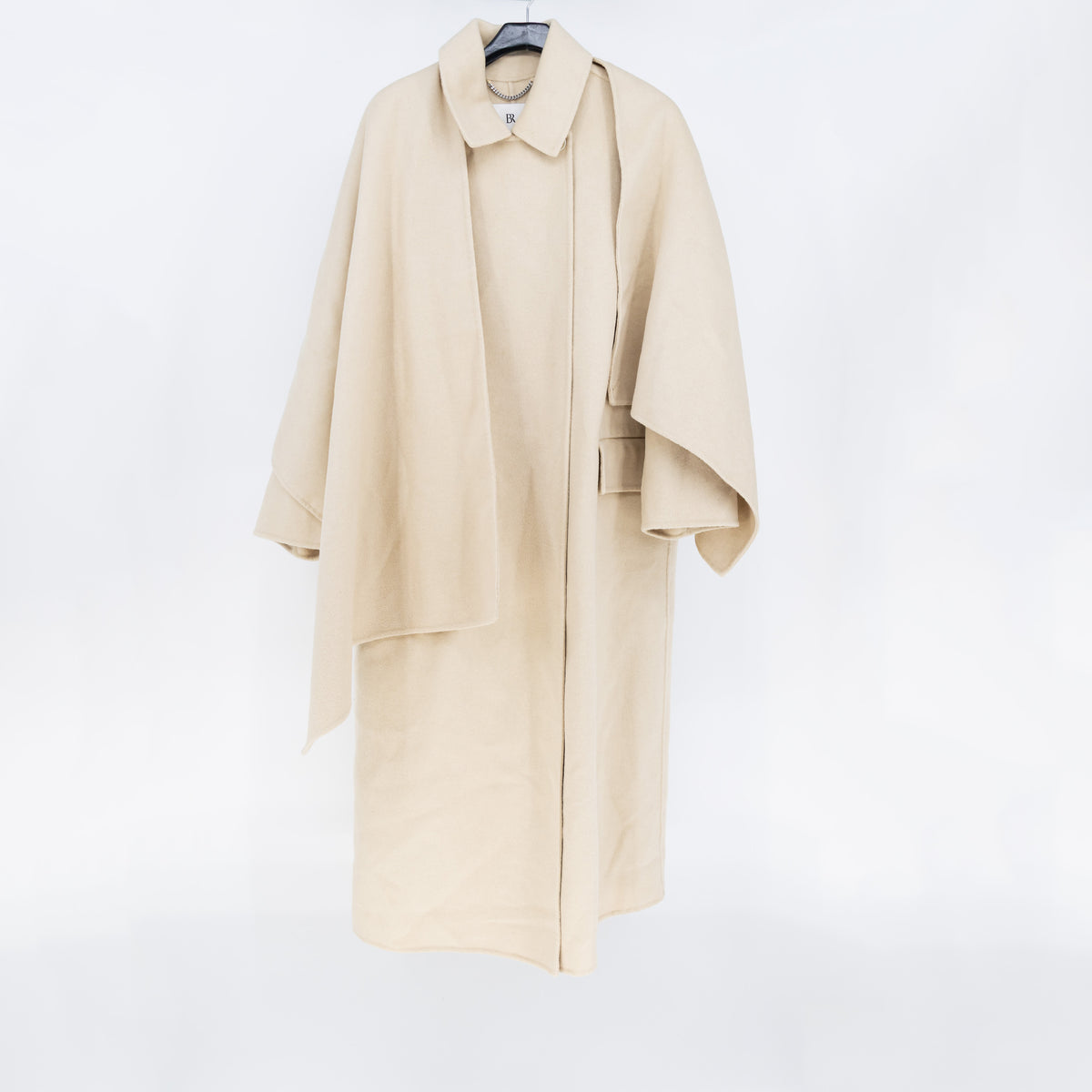 NEW Banana Republic Oversized Double Faced Recycled Wool Cape Coat Almond Beige