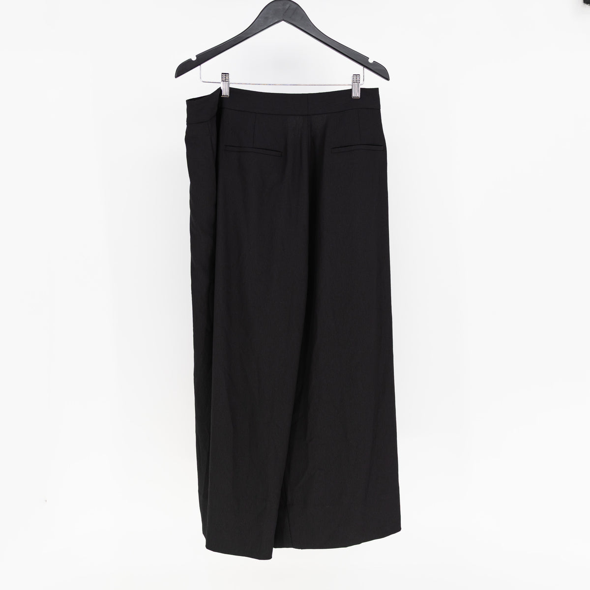 NEW M.M. Lafleur Zhou Wide Leg Culotte Eco Soft Wave Trouser Pants Black 14