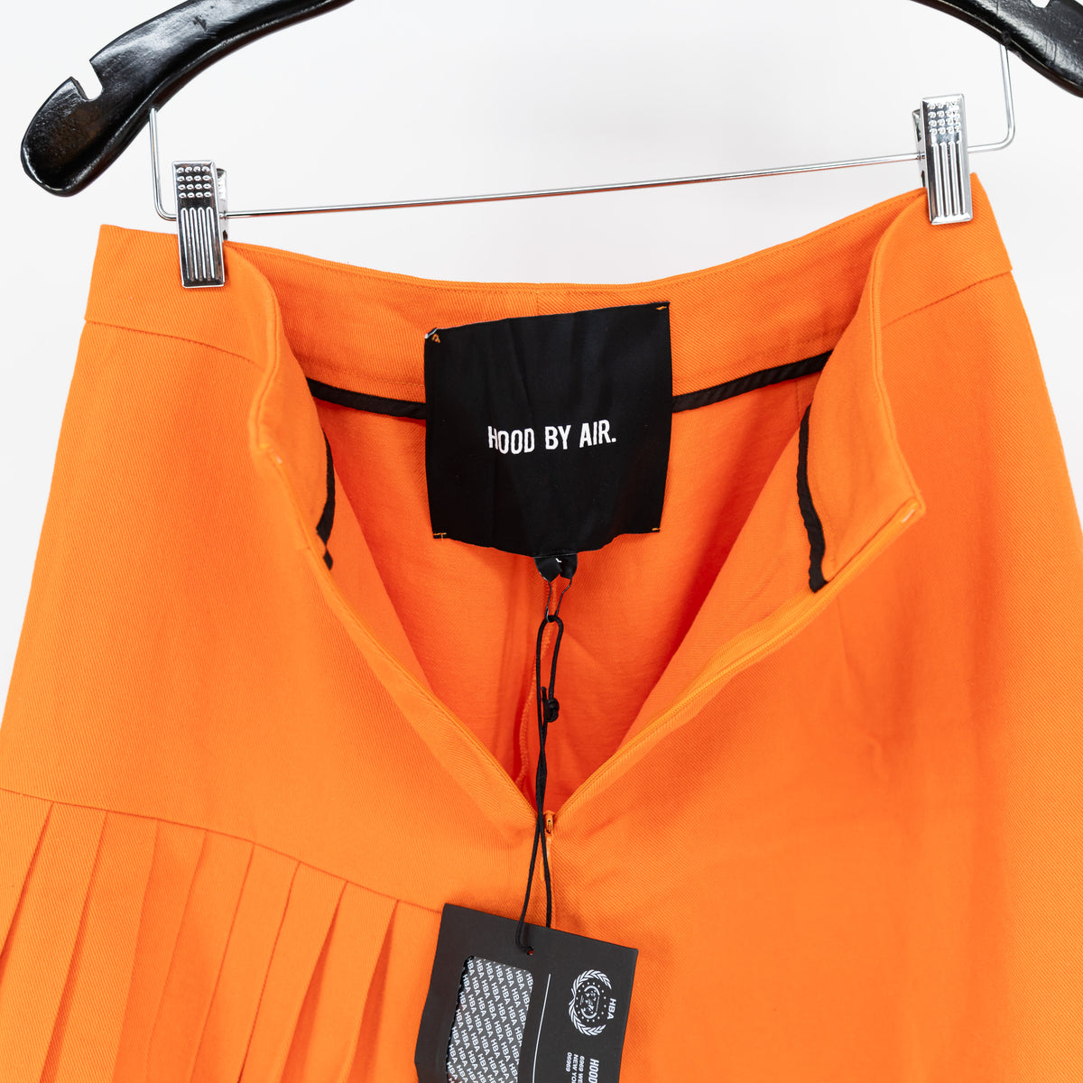 NEW Hood By Air Cotton Stretch One Sided High Low Hem Pleated Maxi Mini Skirt L