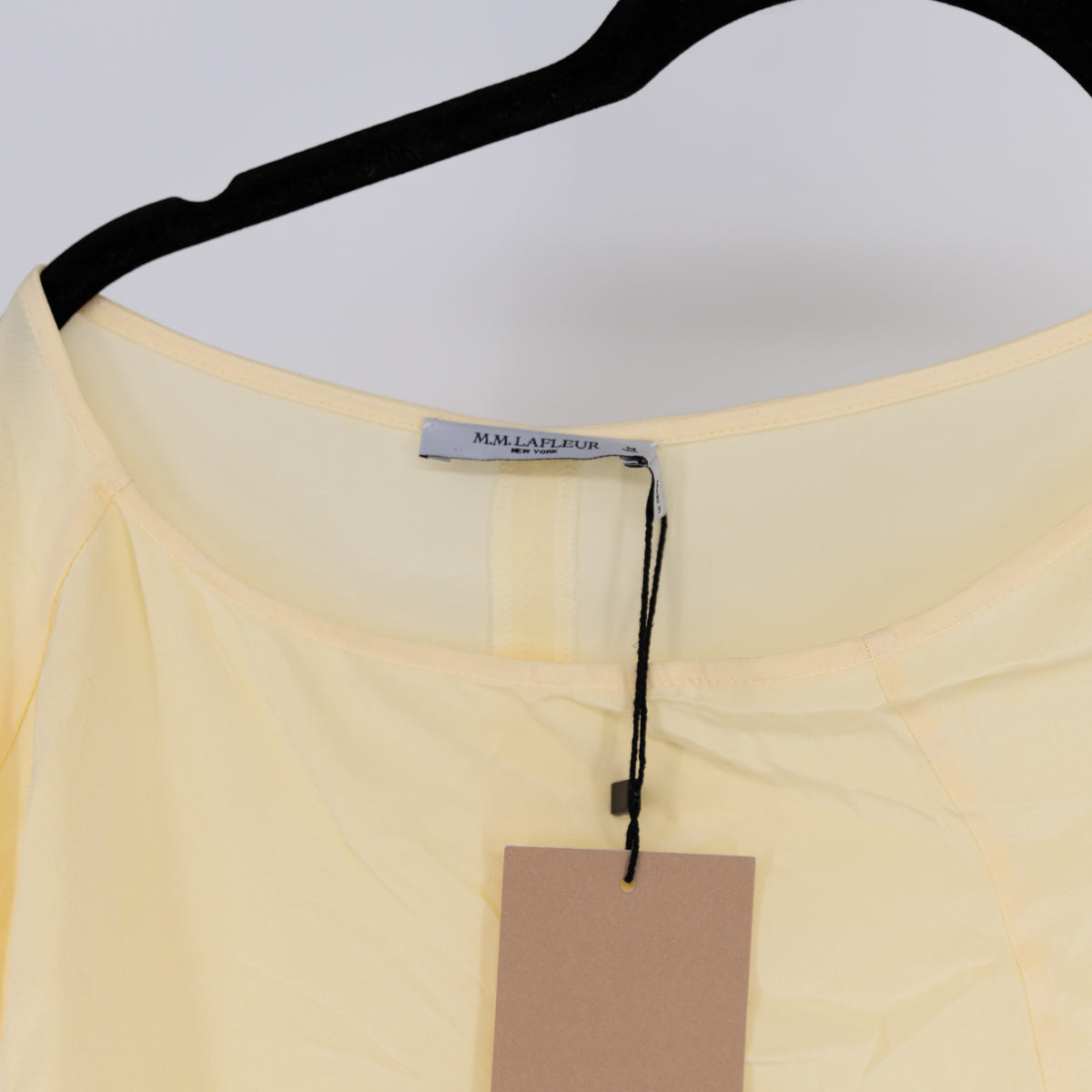 NEW M.M. Lafleur Rashmeen 1.0 Washable Silk Tie Waist Dress Parchment Yellow 14