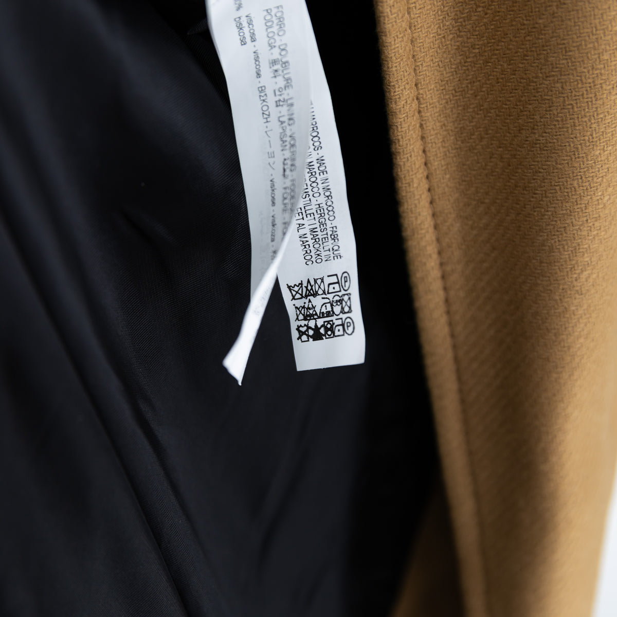 NEW Zara Wool Blend Italian Fabric Belted Oversized Pea Coat Jacket Brown XL