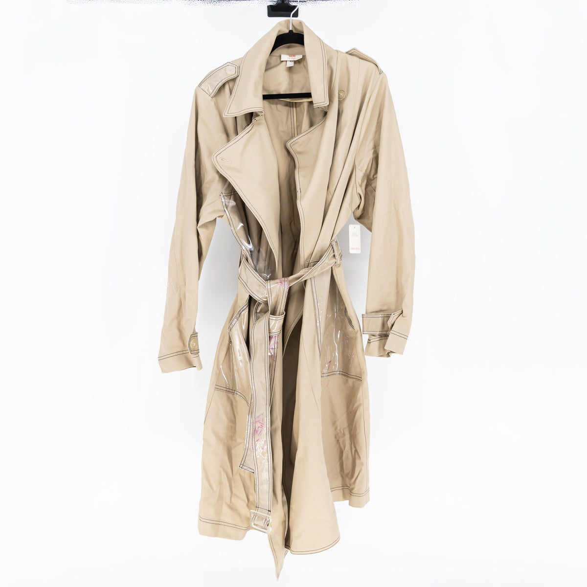 NEW Tamara Malas x Kelly Augustine Cotton Vinyl Belted Trench Coat Jacket 18/20