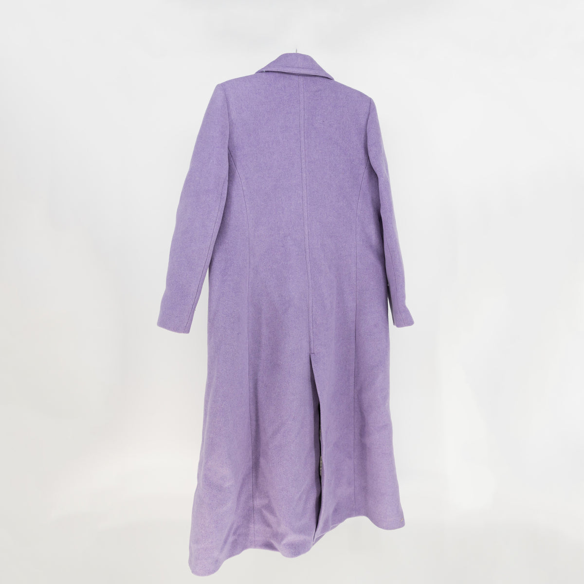 NEW MNG Wool Blend Felt Asymmetrical Button Oversized Pea Coat Jacket Purple XL