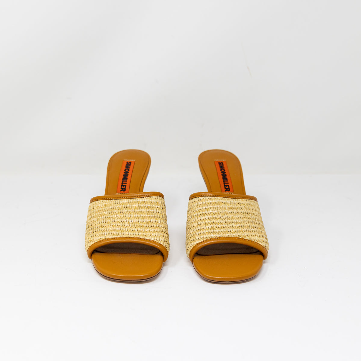 NEW Simon Miller Playa Bamboo Geometric Raffia Woven Open Toe Sandal Heels Shoe
