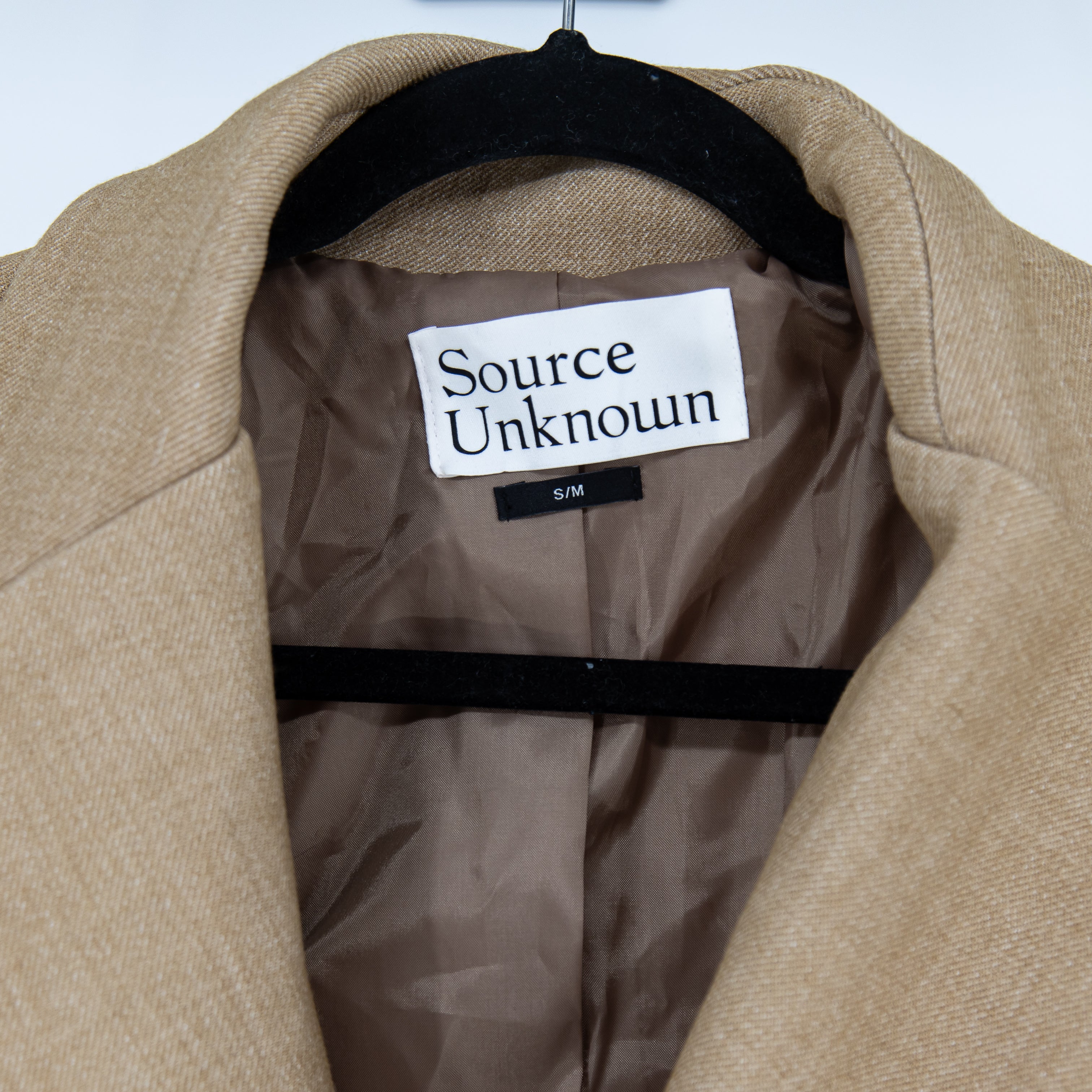 Source Unknown Women's Nangy Double Breasted Cinch Waist Blazer Jacket Neutral