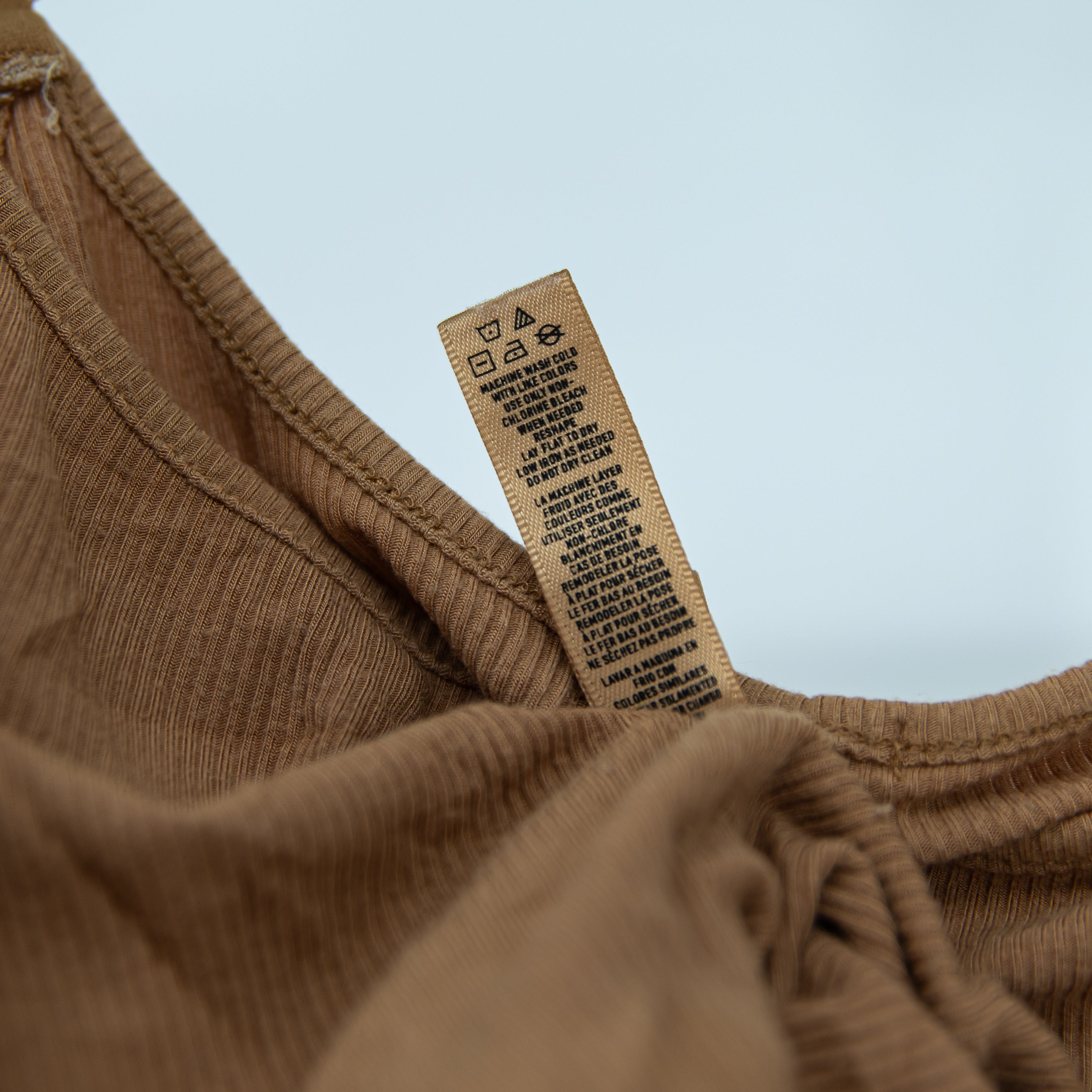 Skims Soft Lounge Slip Ribbed Knit Stretch Tank Maxi Dress Bronze Brown Large