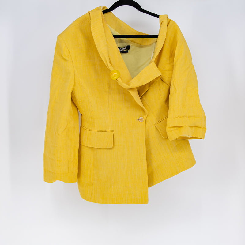 Jacquemus La Veste Baska Linen Blend Asymmetrical Structured Blazer Jacket 12