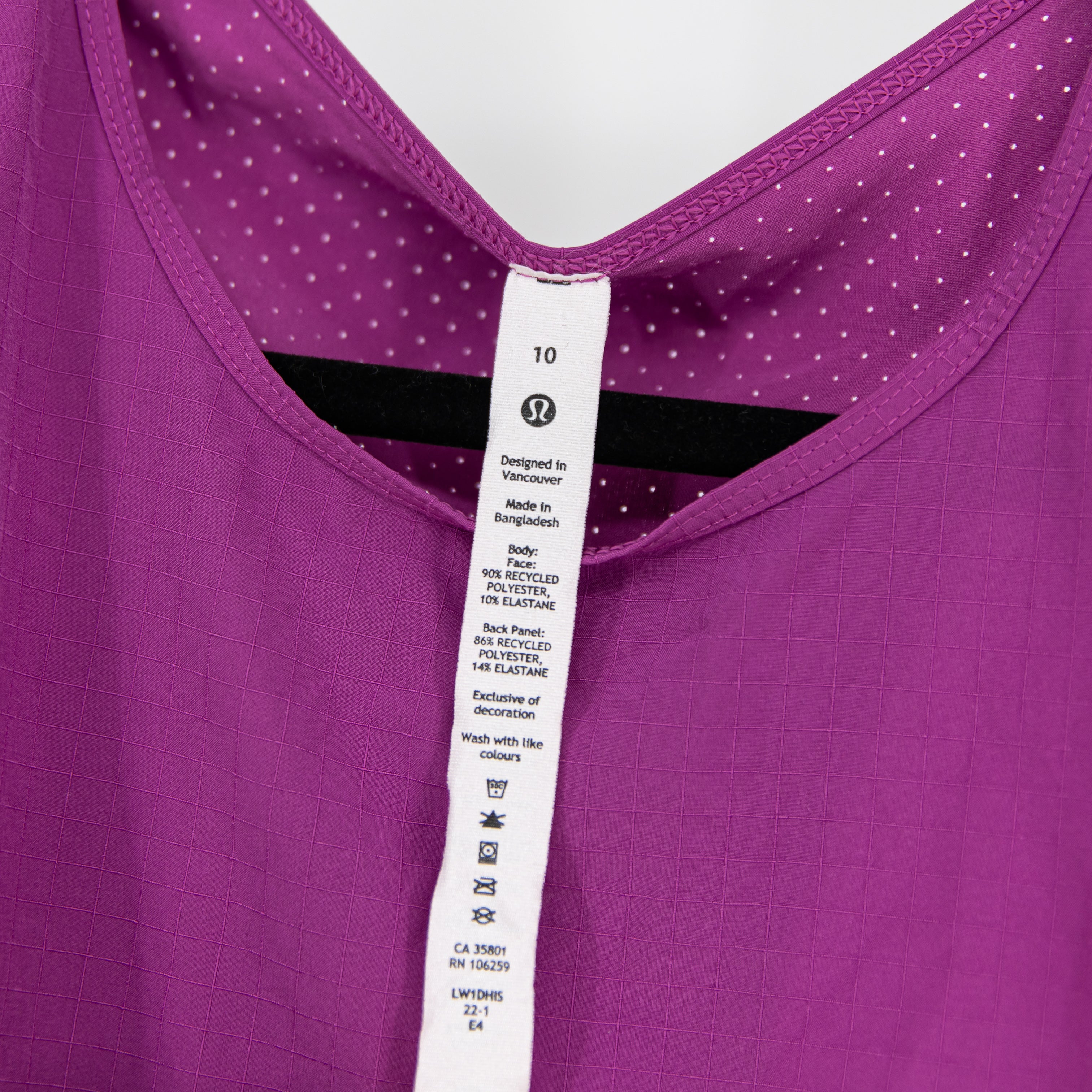 Lululemon Women's Lightweight Stretch Racerback Running Tank Top Vivid Plum 10