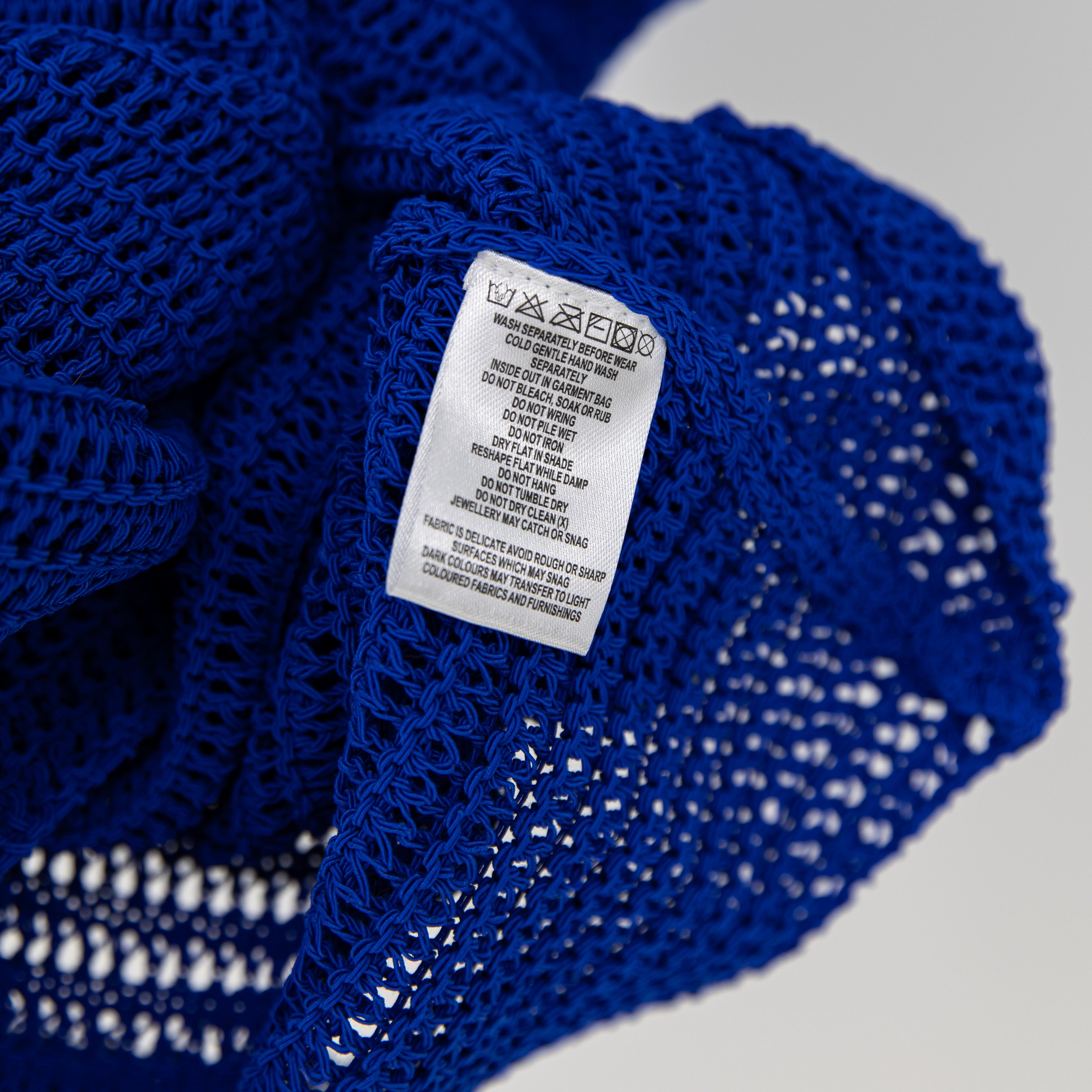 NEW Meshki Everette Crochet Knit V Neck Tank Mini Dress Cobalt Blue Small