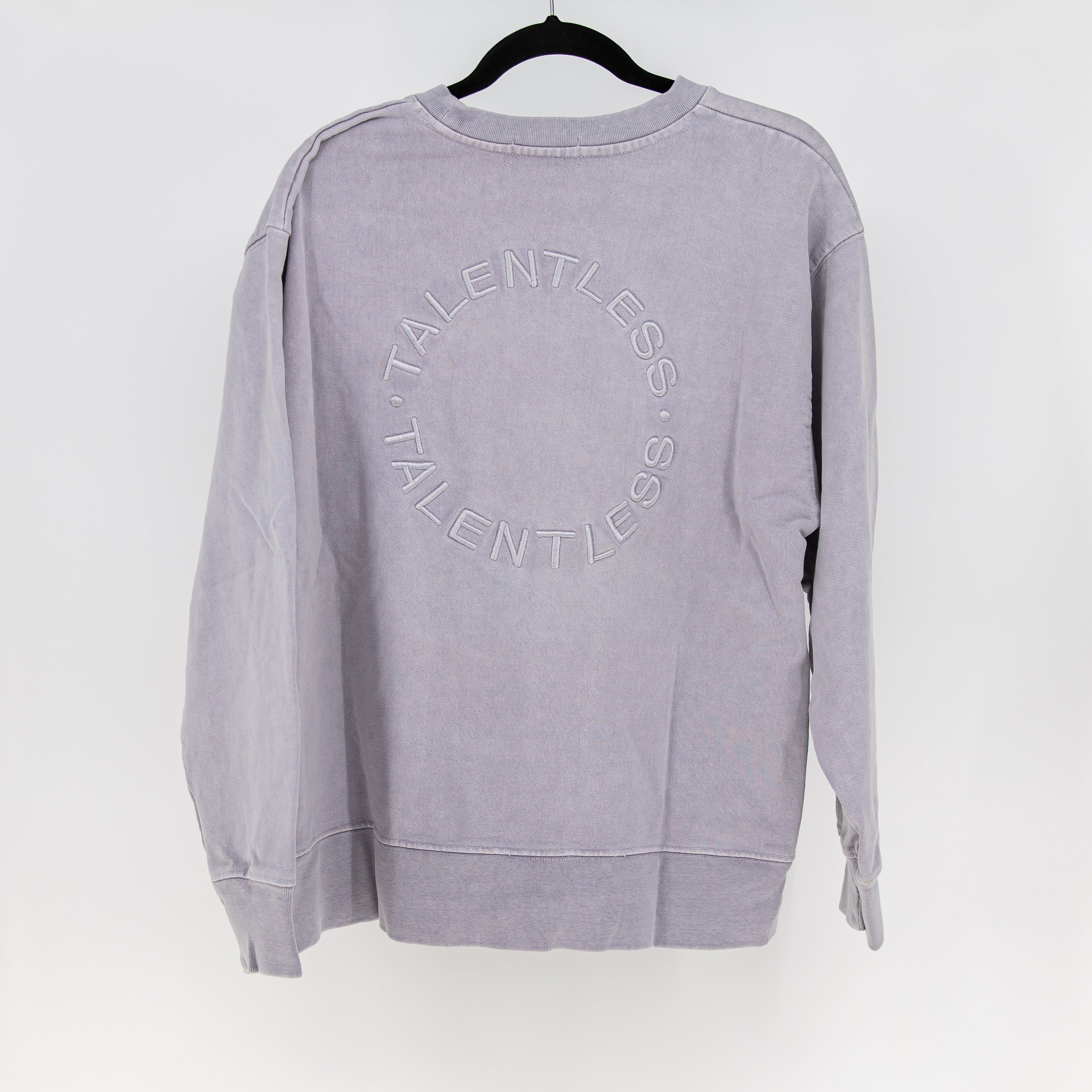 Talentless Women's Cotton Terry Lined Crew Neck Embroidered Sweatshirt Sweater