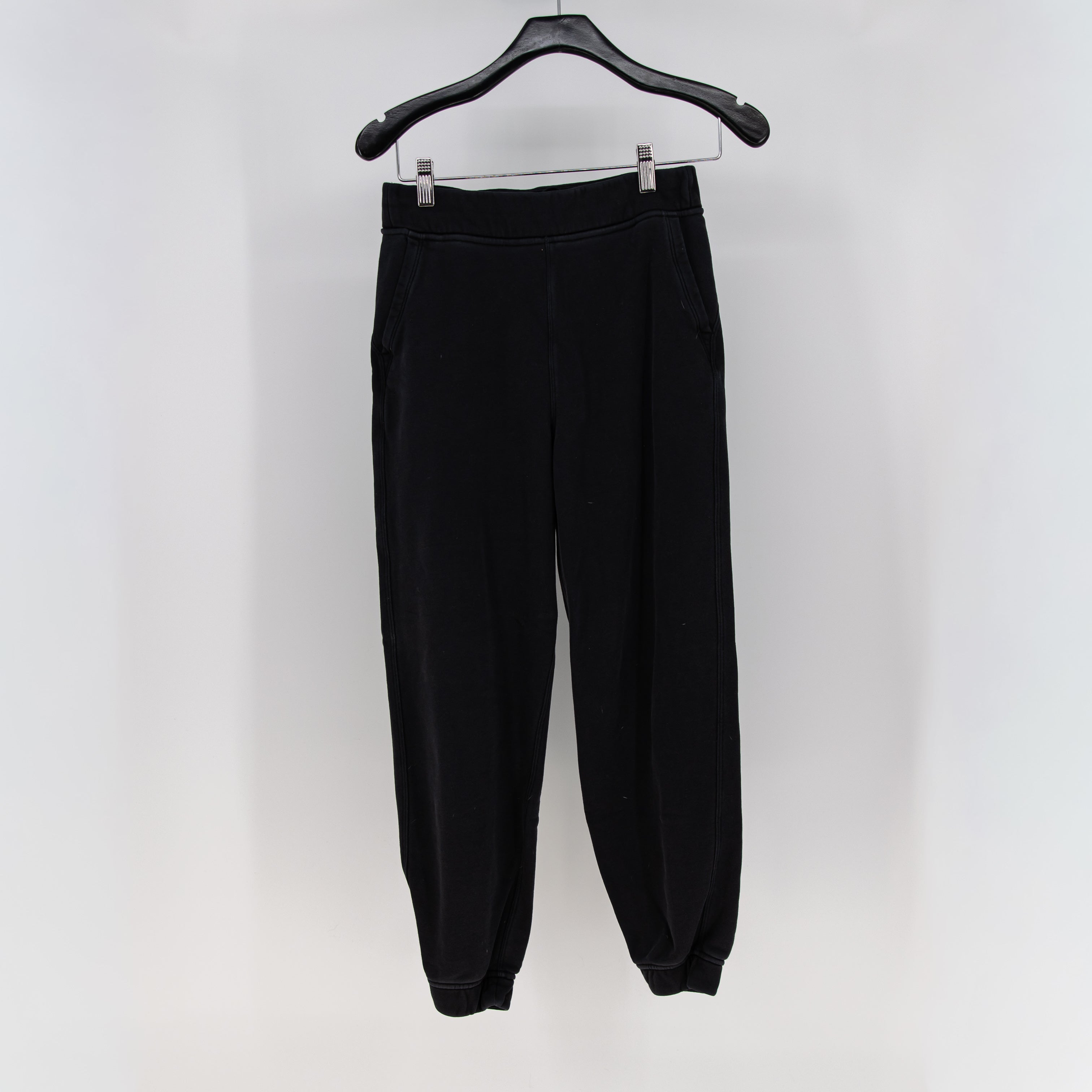 Lululemon Women's Relaxed Cotton Terry High-Rise Jogger Pants Solid Black 4