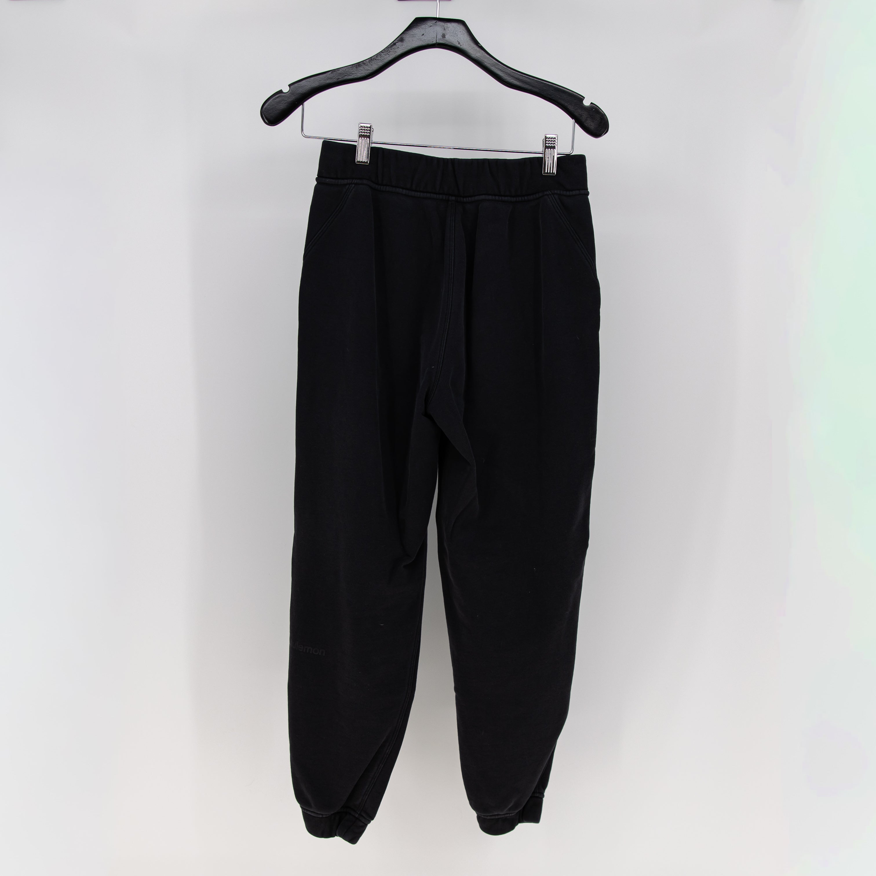 Lululemon Women's Relaxed Cotton Terry High-Rise Jogger Pants Solid Black 4