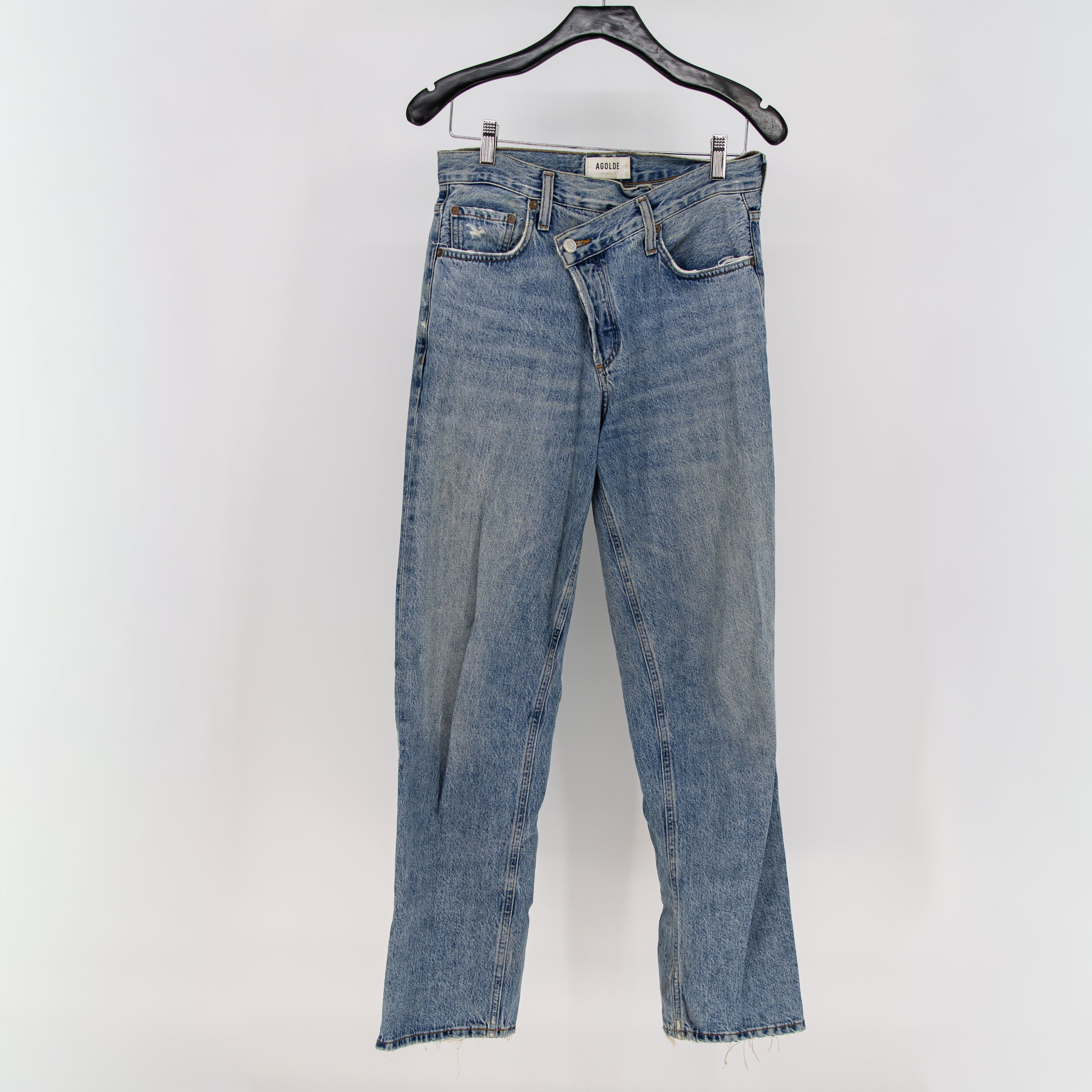 Agolde Women's Criss Cross Cotton Straight Leg Denim Jeans 25