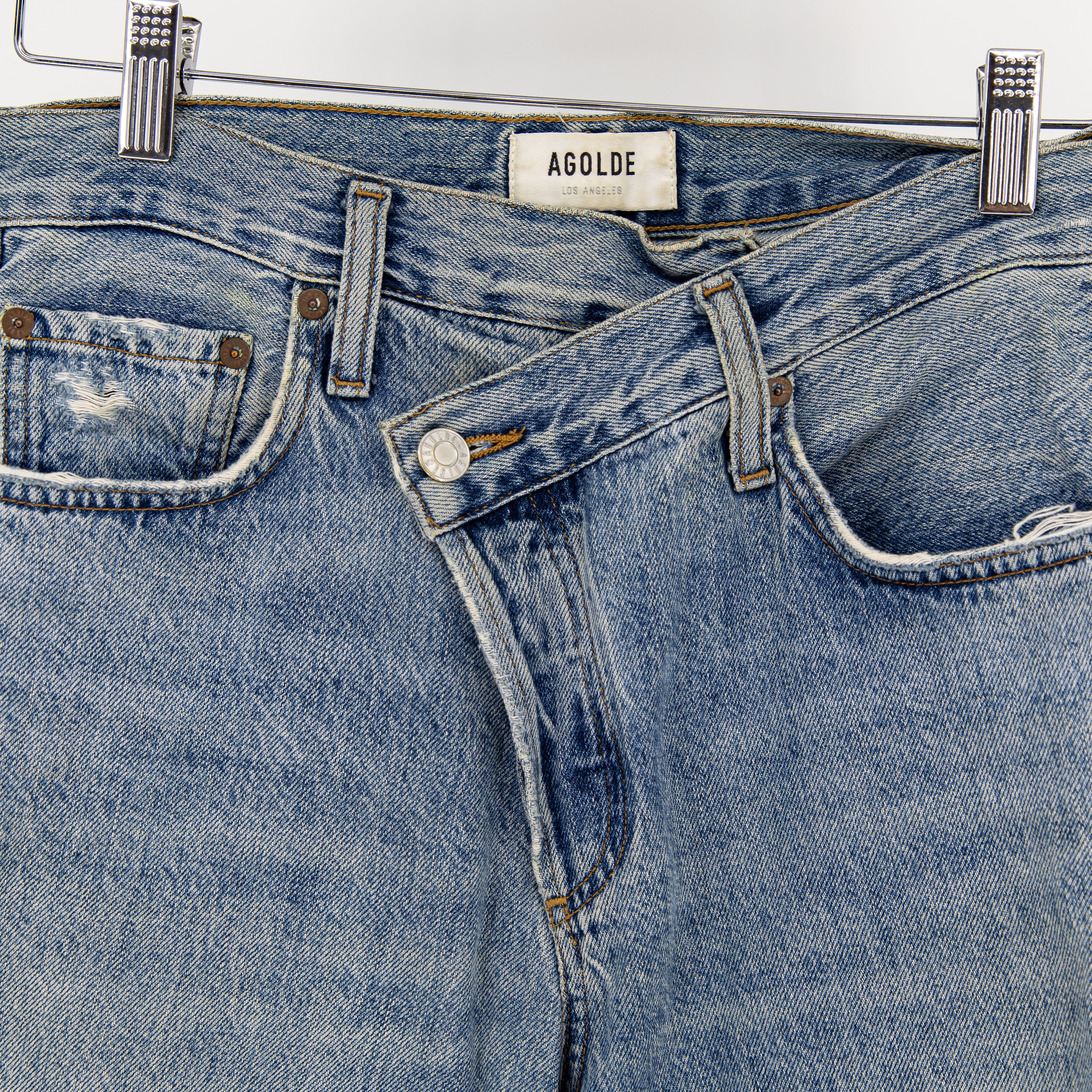 Agolde Women's Criss Cross Cotton Straight Leg Denim Jeans 25