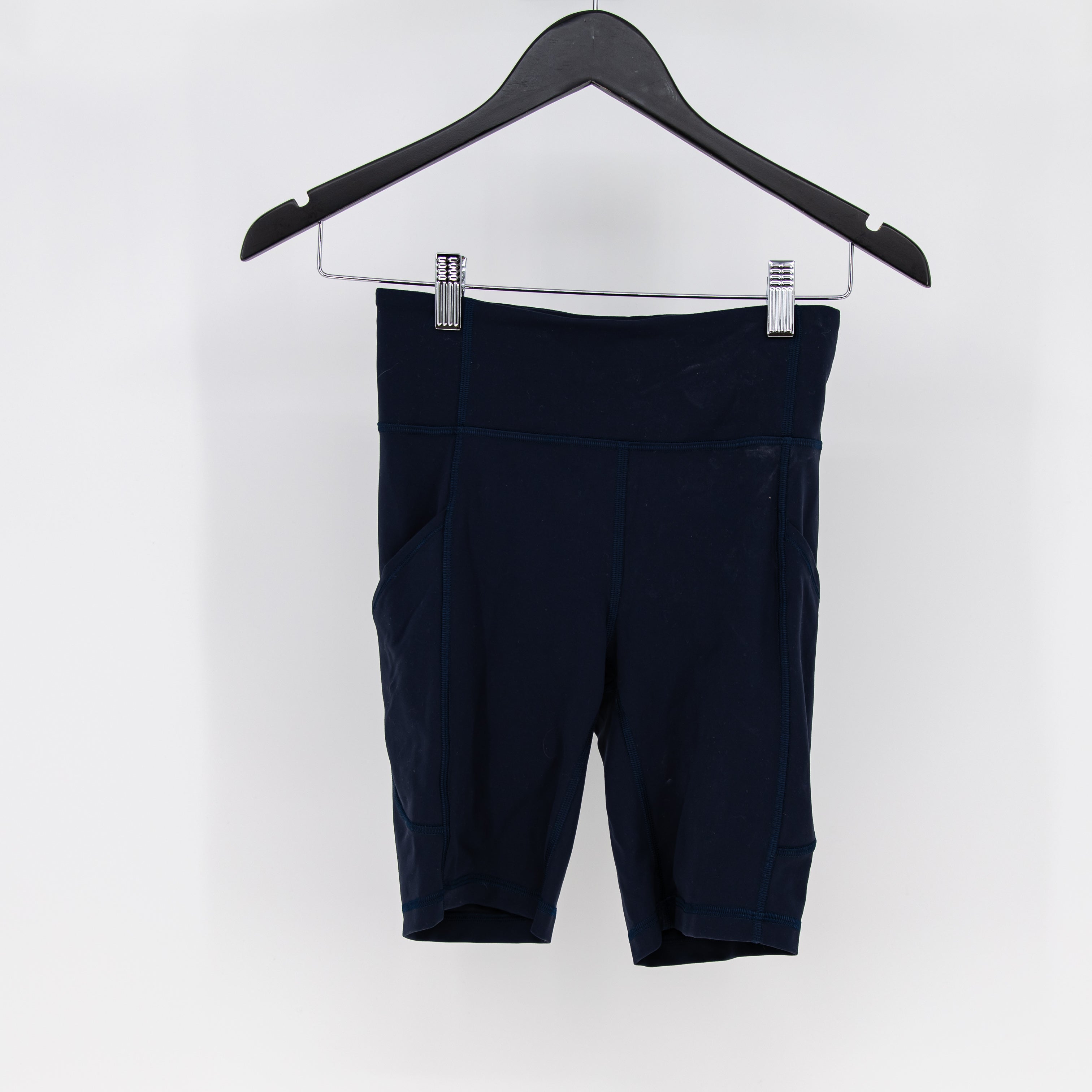 Lululemon Women's Invigorate High Rise Athletic Bike Shorts 8" True Navy Blue