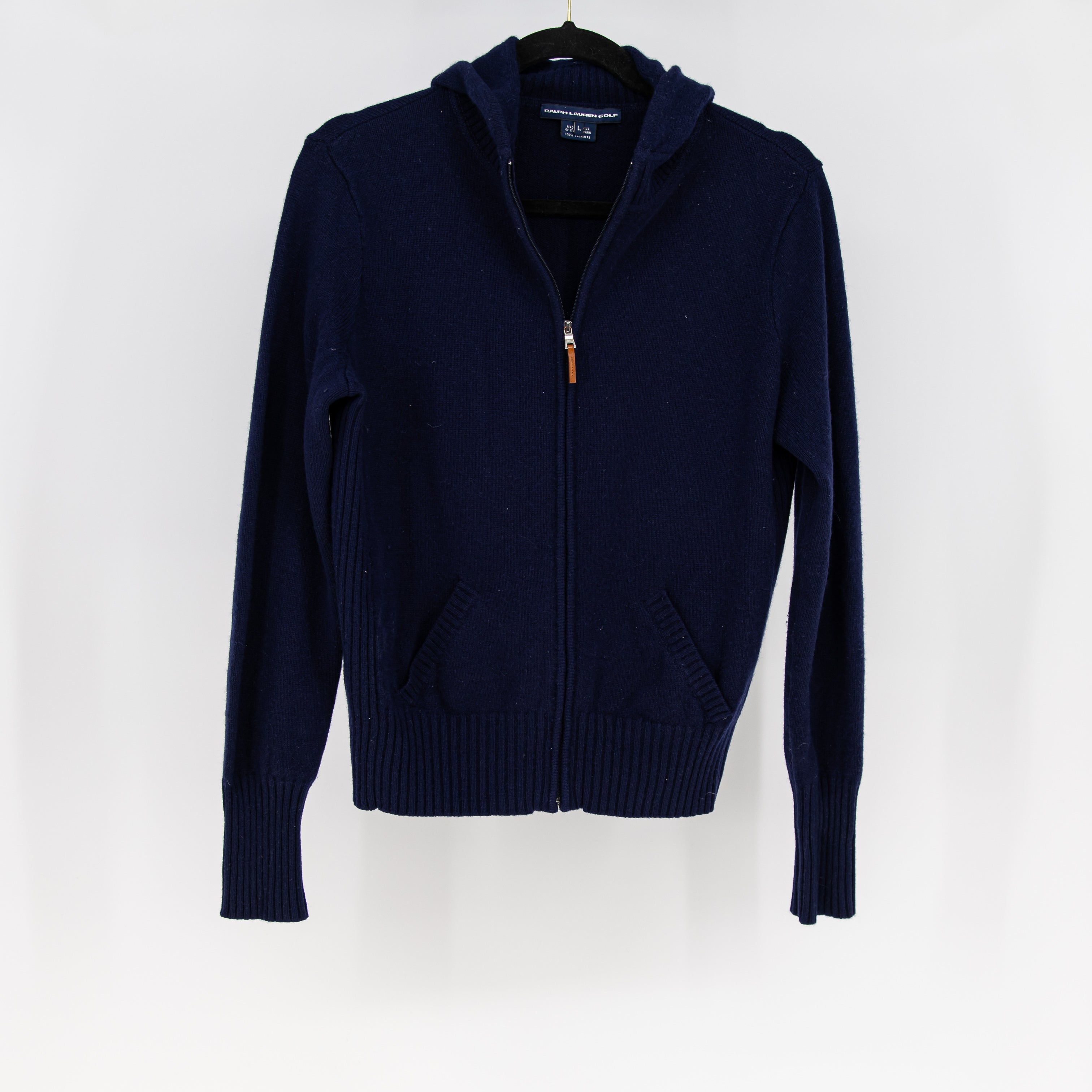 Ralph Lauren Golf Women's 100% Cashmere Knit Full Zip Sweater Cardigan Hoodie