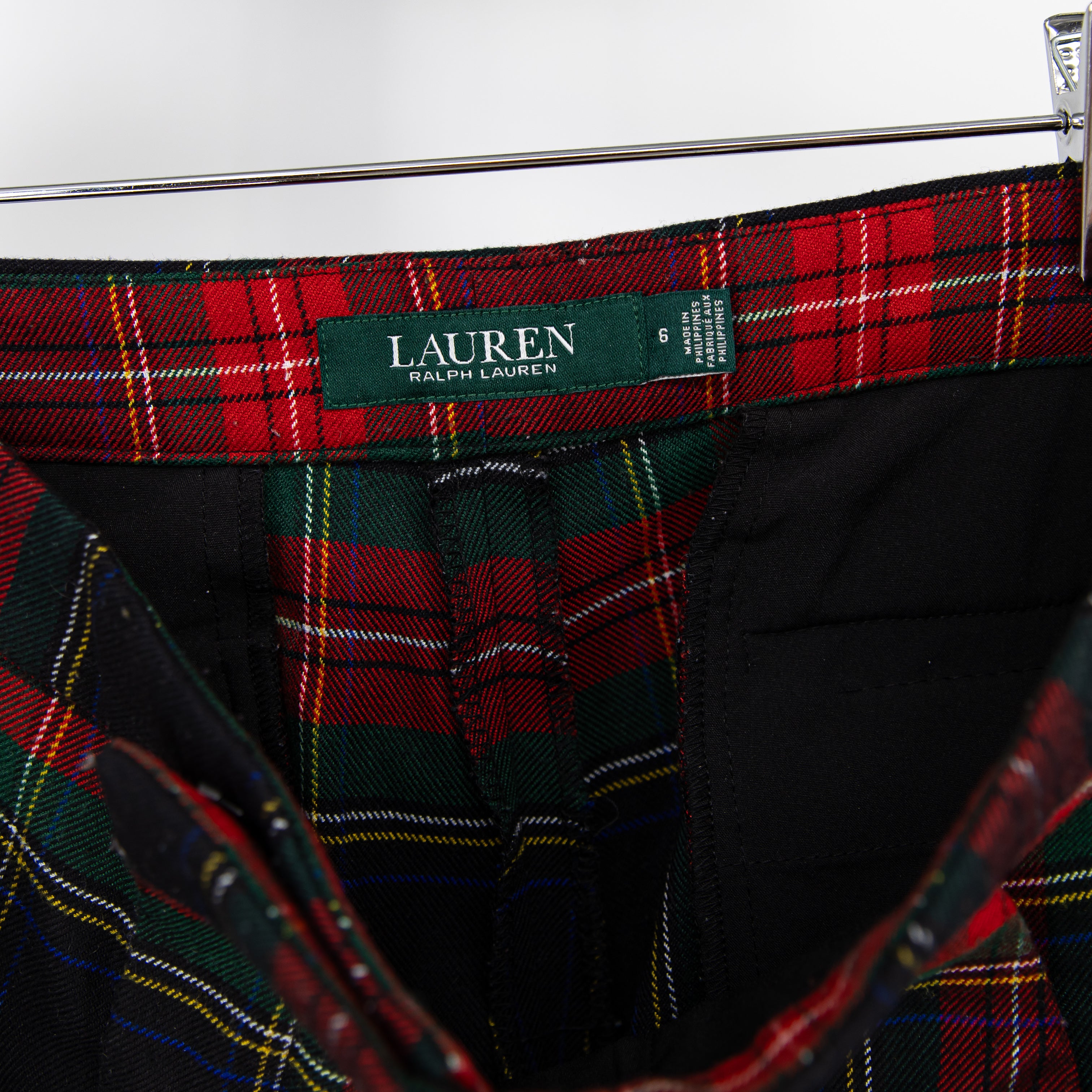 LAUREN Ralph Lauren Women's Holiday Christmas Tartan Plaid Ankle Crop Pants